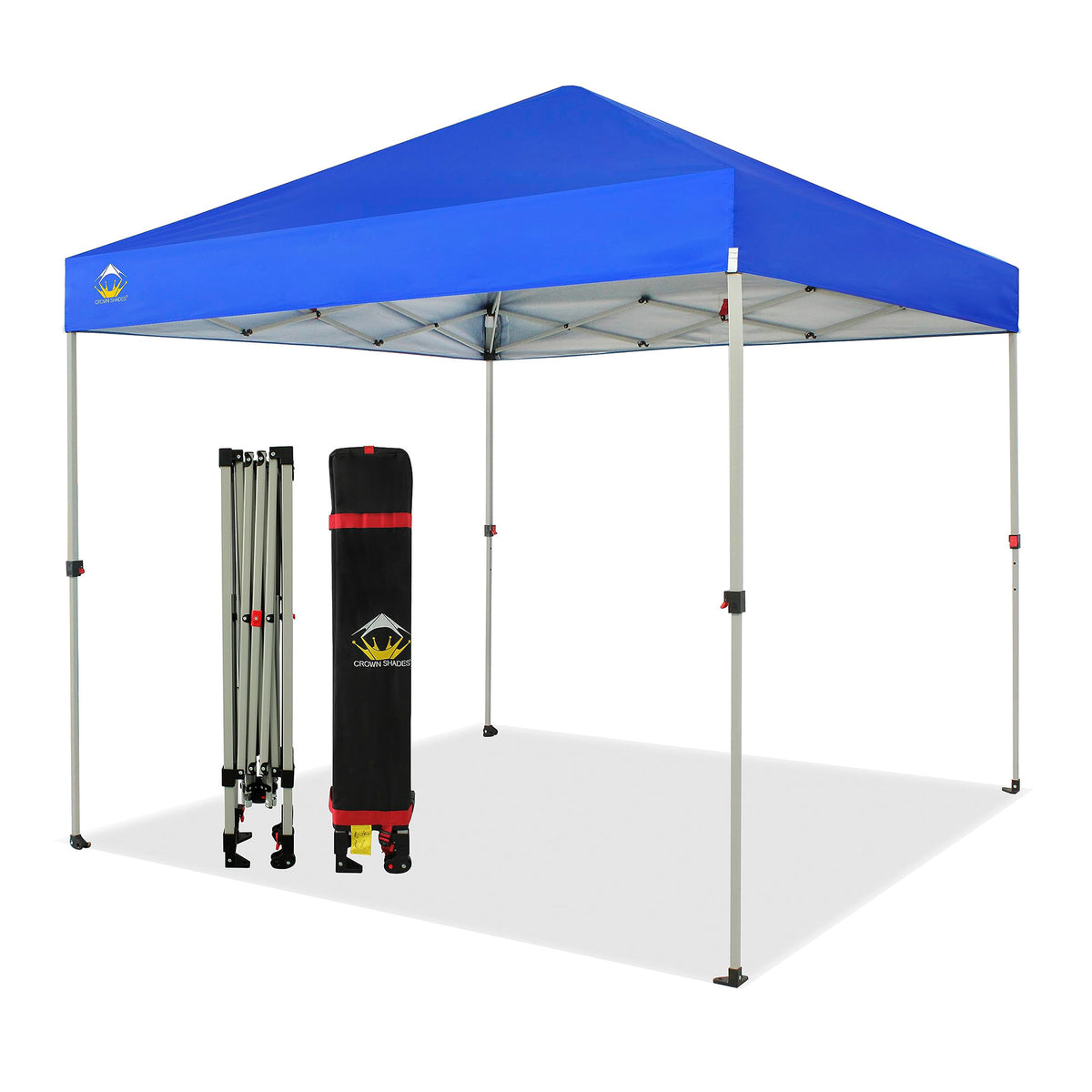 CROWN SHADES 8x8 Ft Pop Up Outdoor Canopy Tent with 1 Push Center Lock, Blue