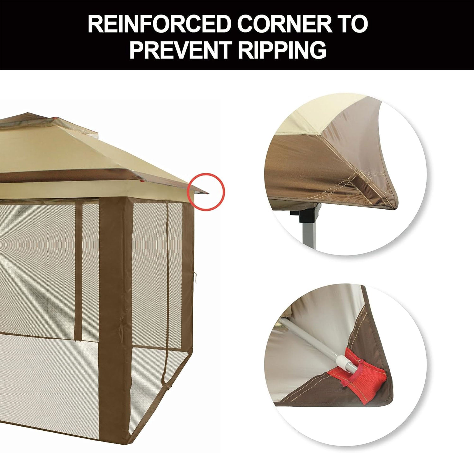 CROWN SHADES 11 x 11 Ft Pop Up Gazebo Shelter with Mosquito Net Sidewalls, Grey
