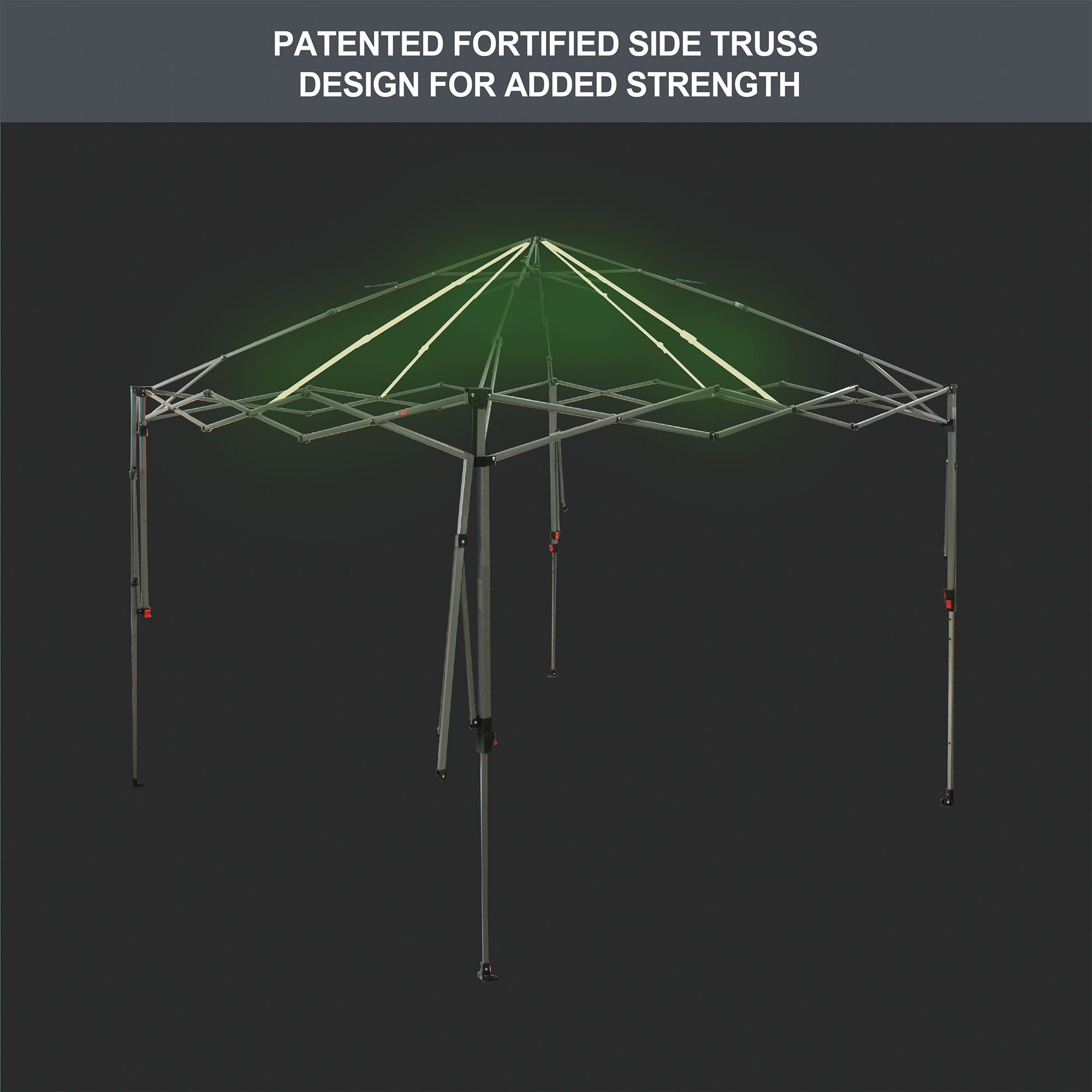 CROWN SHADES 10x10 Ft Pop Up Canopy Tent w/2 Extended Awnings, Navy Blue (Used) - VMInnovations