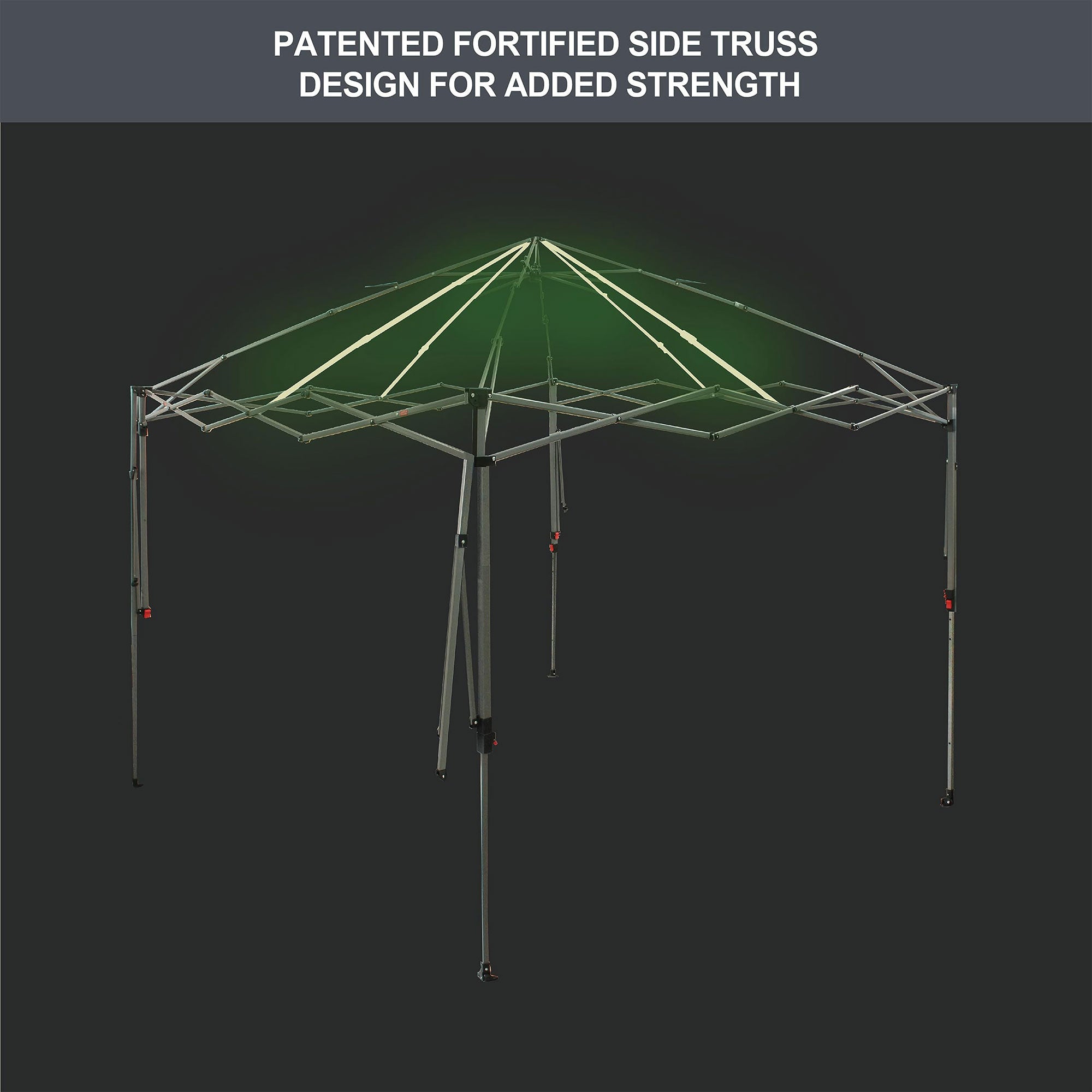 CROWN SHADES 10x10 Ft Pop Up Outdoor Canopy Tent with 2 Extended Awnings, Black