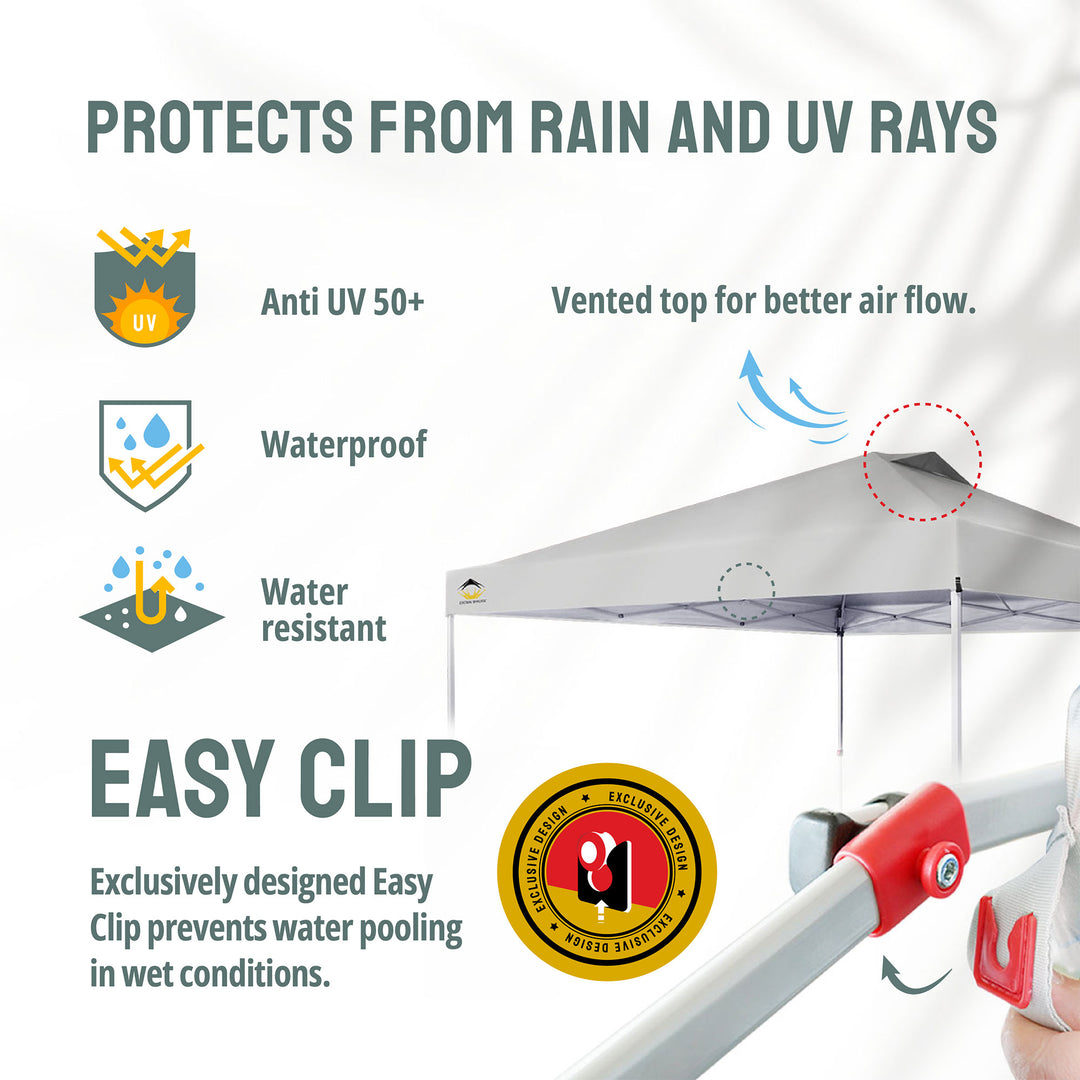 CROWN SHADES 12x12 Ft Pop Up Outdoor Canopy Tent with 1 Center Lock, White(Used) - VMInnovations