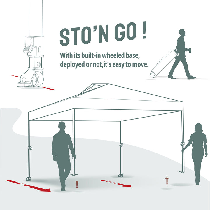 CROWN SHADES 12x12 Ft Outdoor Canopy Tent with 1 Push Center Lock, Red (Used) - VMInnovations