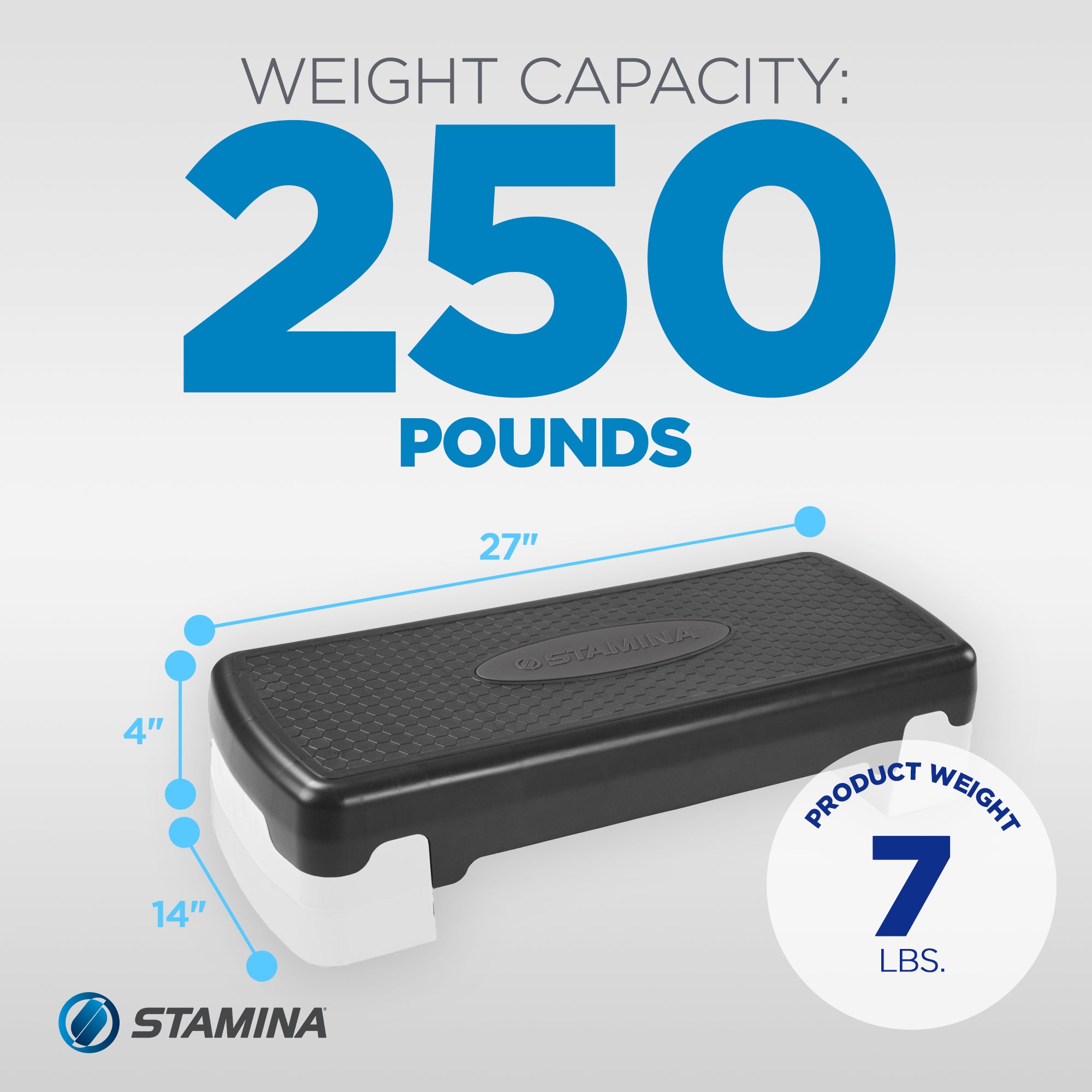 Stamina Adjustable Aerobic Step Home Gym Workout Equipment, Black (Open Box)