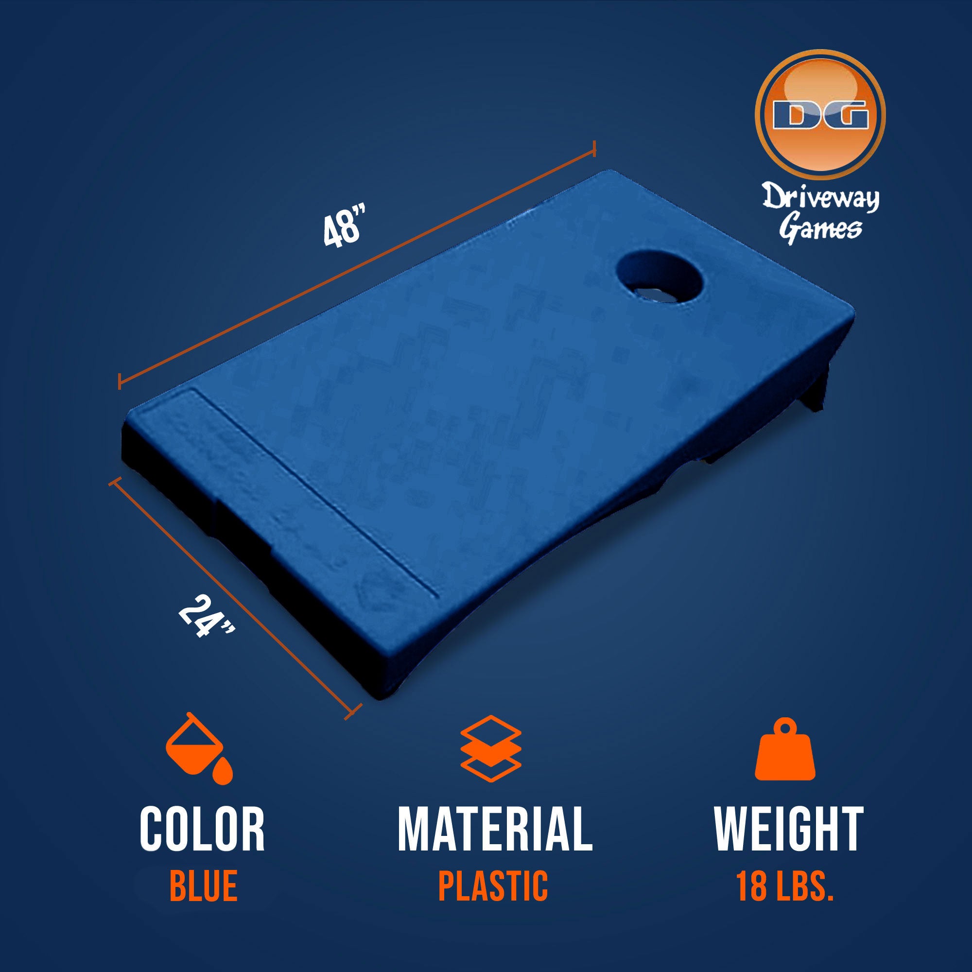 Driveway Games All Weather Indoor/Outdoor Cornhole Board Set, Blue (Open Box) - VMInnovations