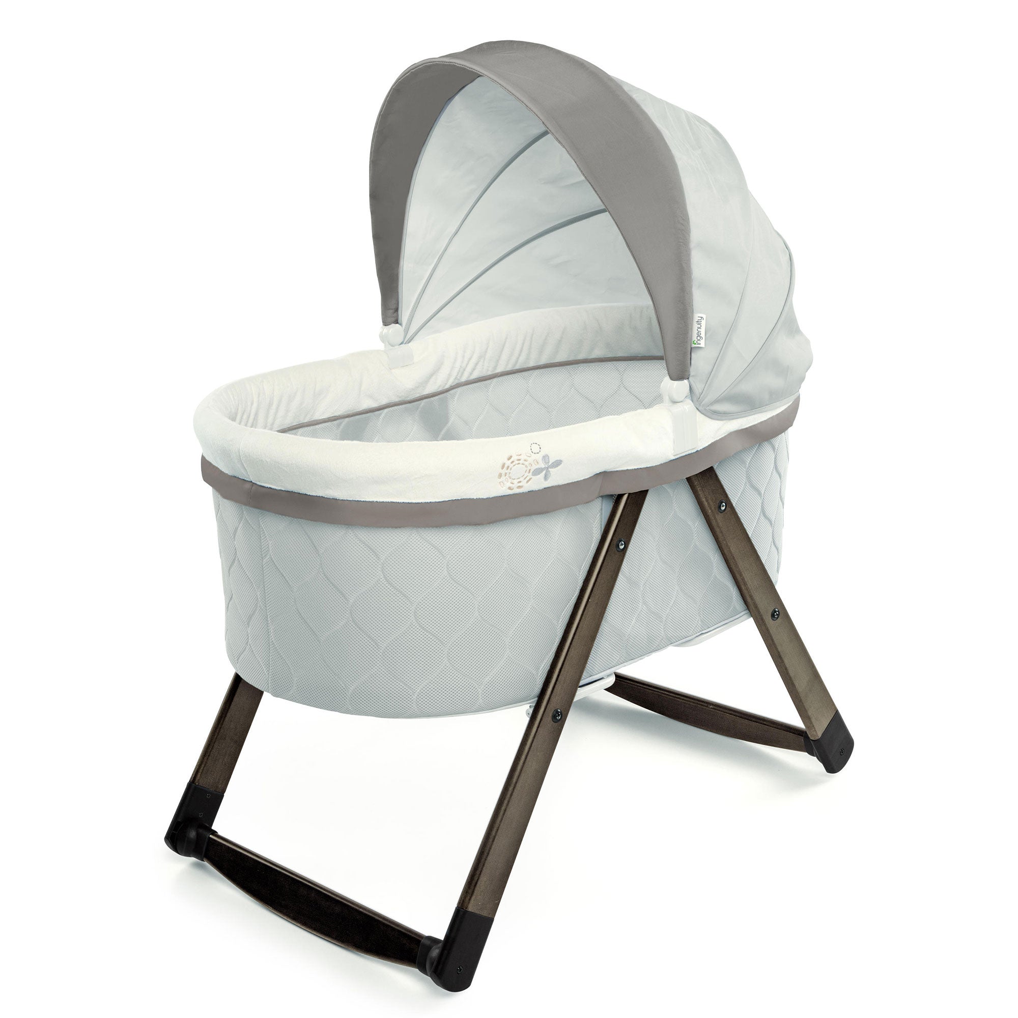 Ingenuity Spacious Foldaway Rocking Wood Sleeping Bassinet, Carrington(Open Box) - VMInnovations