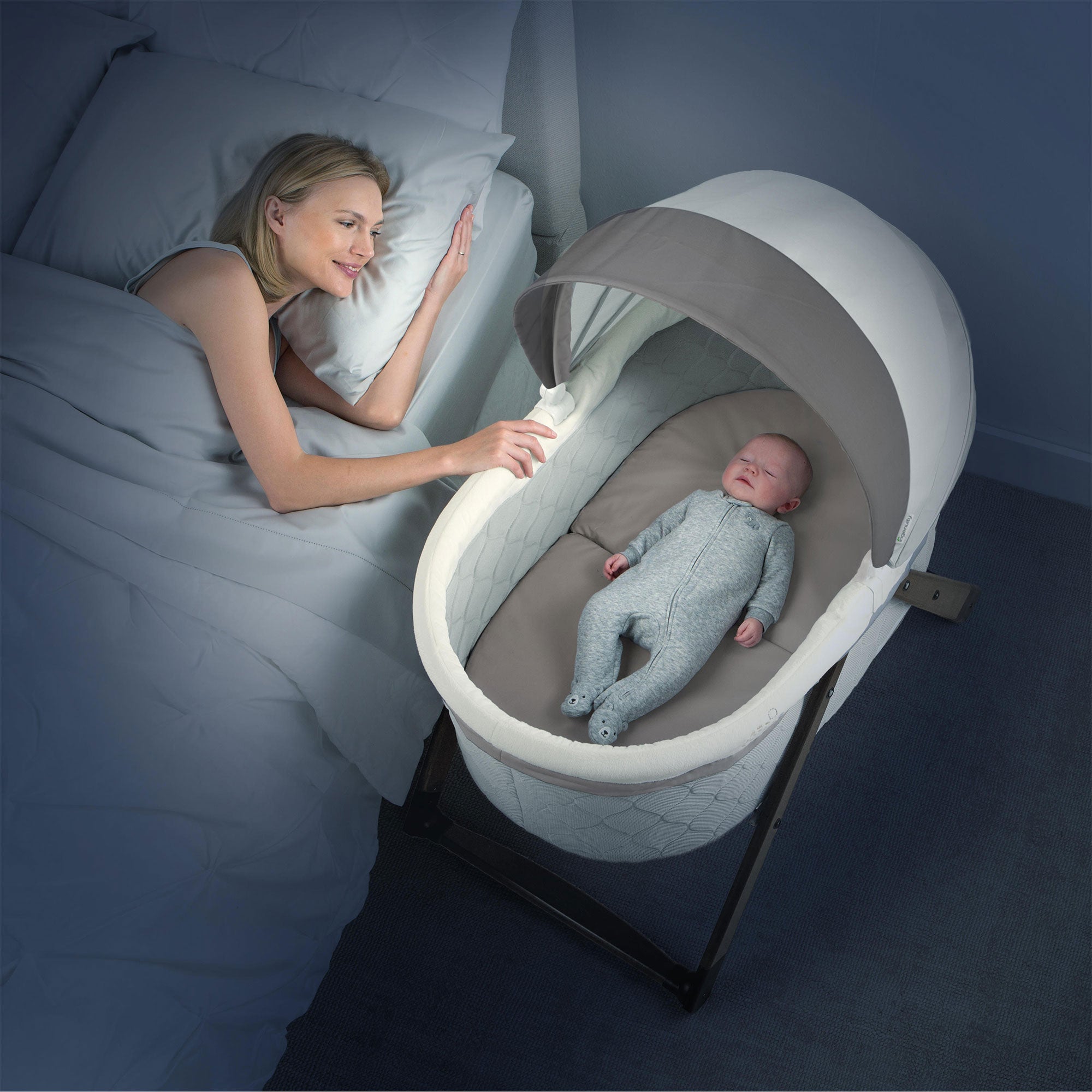 Ingenuity Portable Foldaway Rocking Wood Sleeping Bassinet, Carrington (Used) - VMInnovations