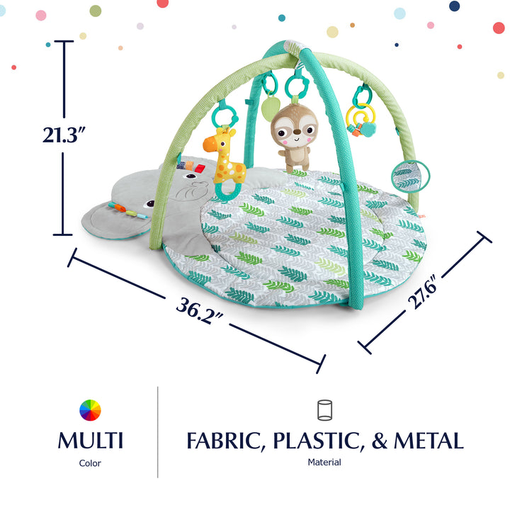 Bright Starts Hug n Cuddle Elephant Baby Gym and Tummy Time Play Mat with Toys - VMInnovations