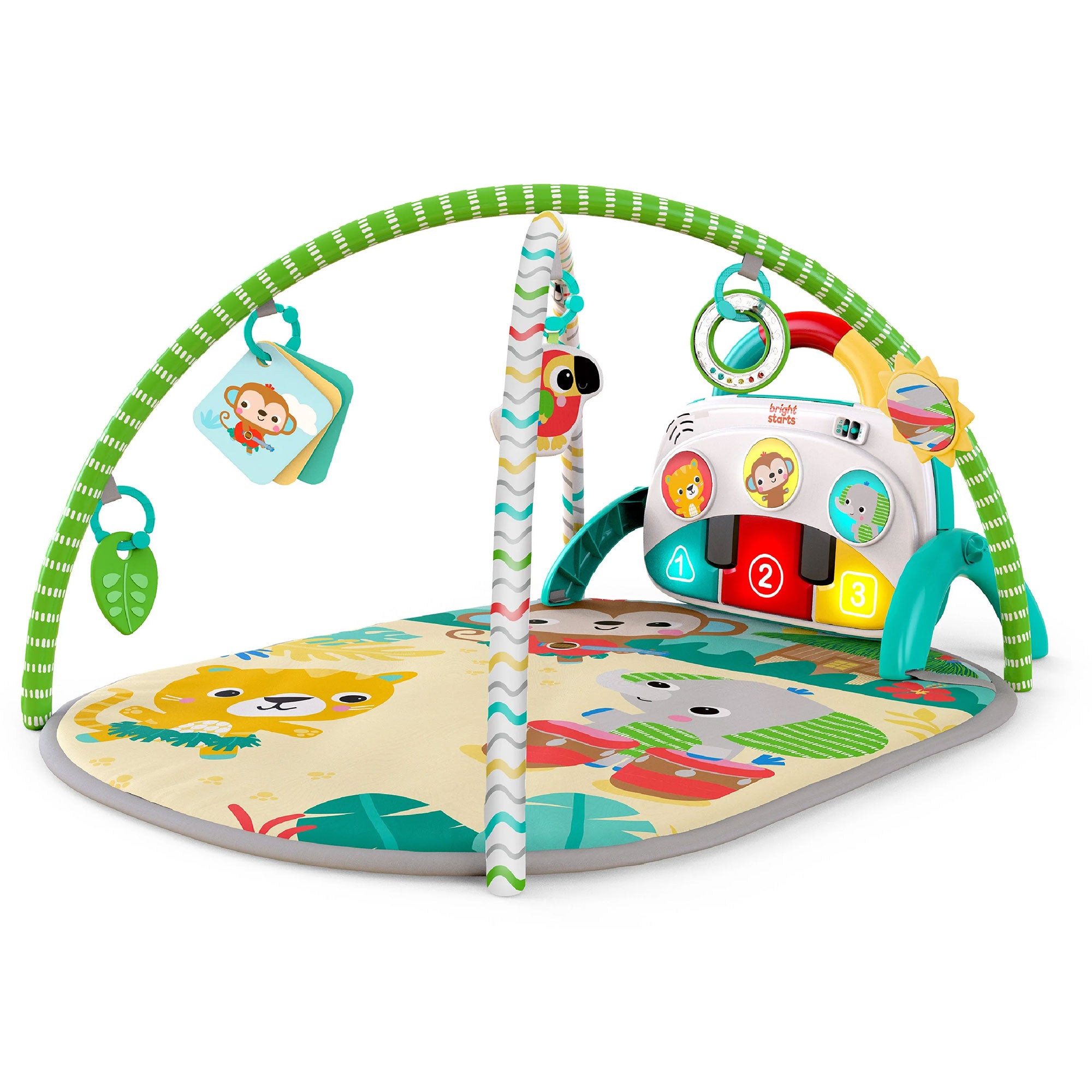 Bright Starts 4 in 1 Groovin Kicks Piano Drum Baby Play Gym, Tropical (Used) - VMInnovations