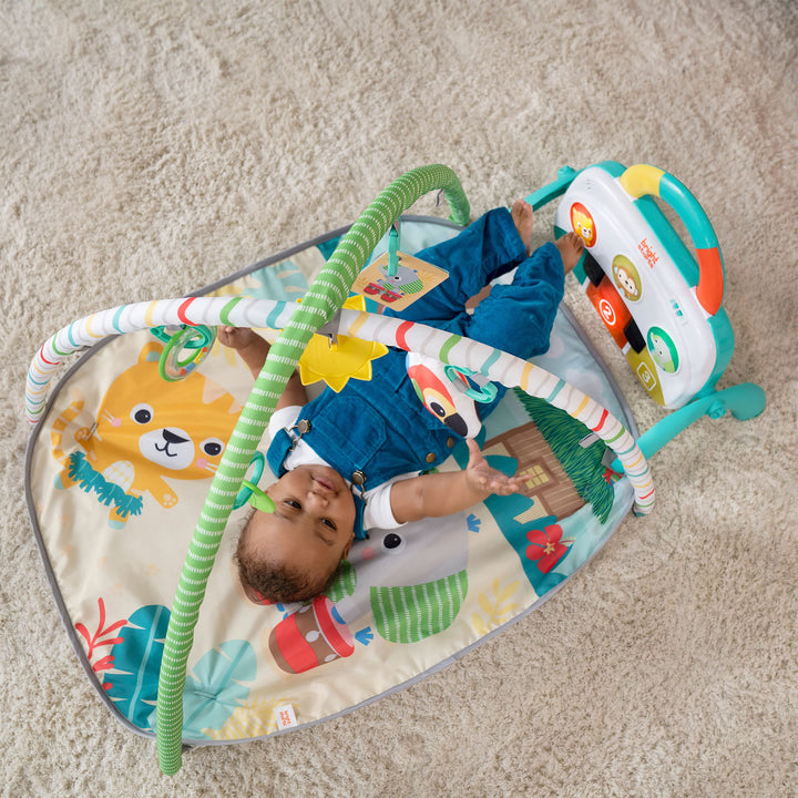 Bright Starts 4 in 1 Groovin Kicks Piano and Drum Baby Play Gym, Tropical Safari - VMInnovations