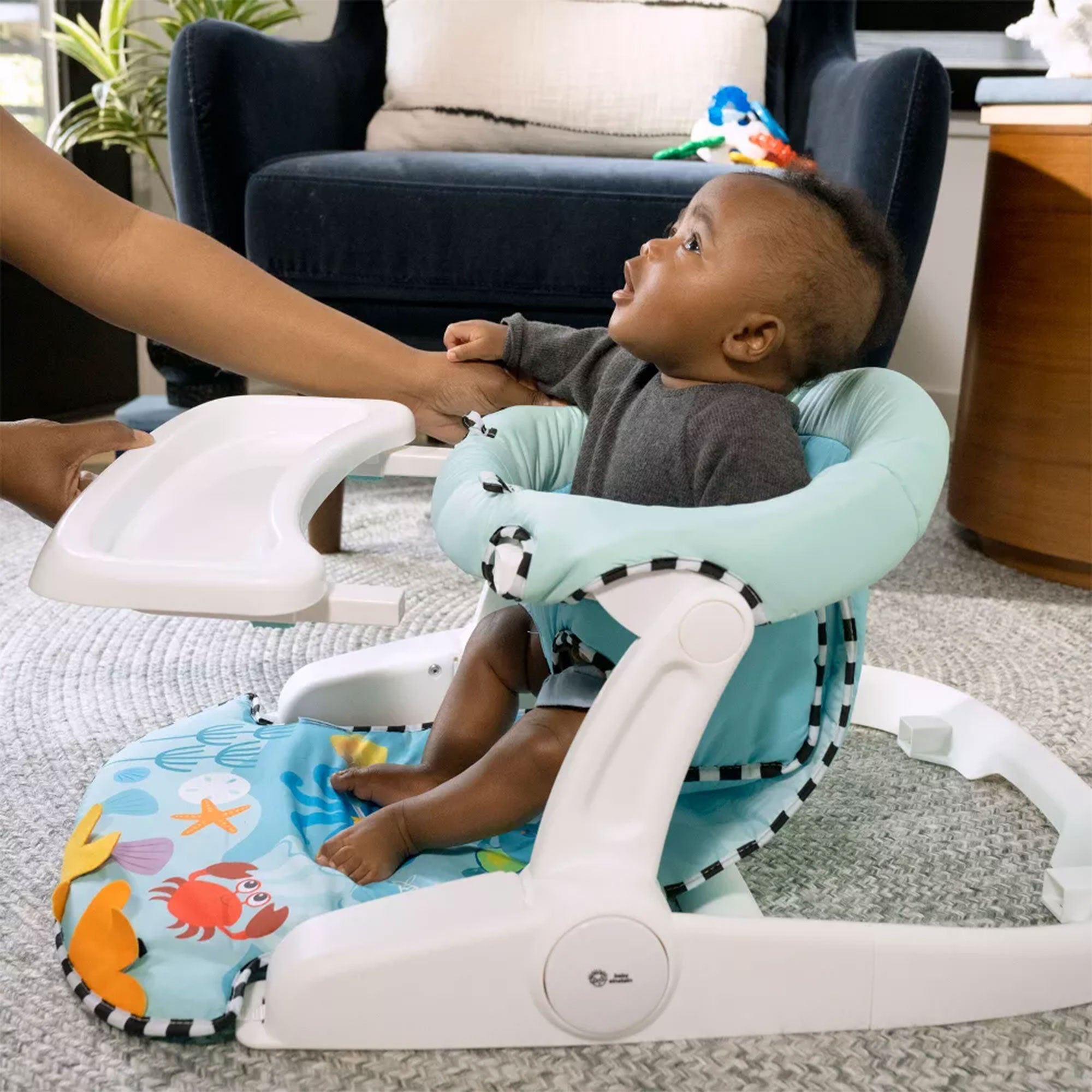 Baby Einstein Unisex Sea of Support 2 In 1 Sit Up Floor Seat with Soft Seat Pad - VMInnovations