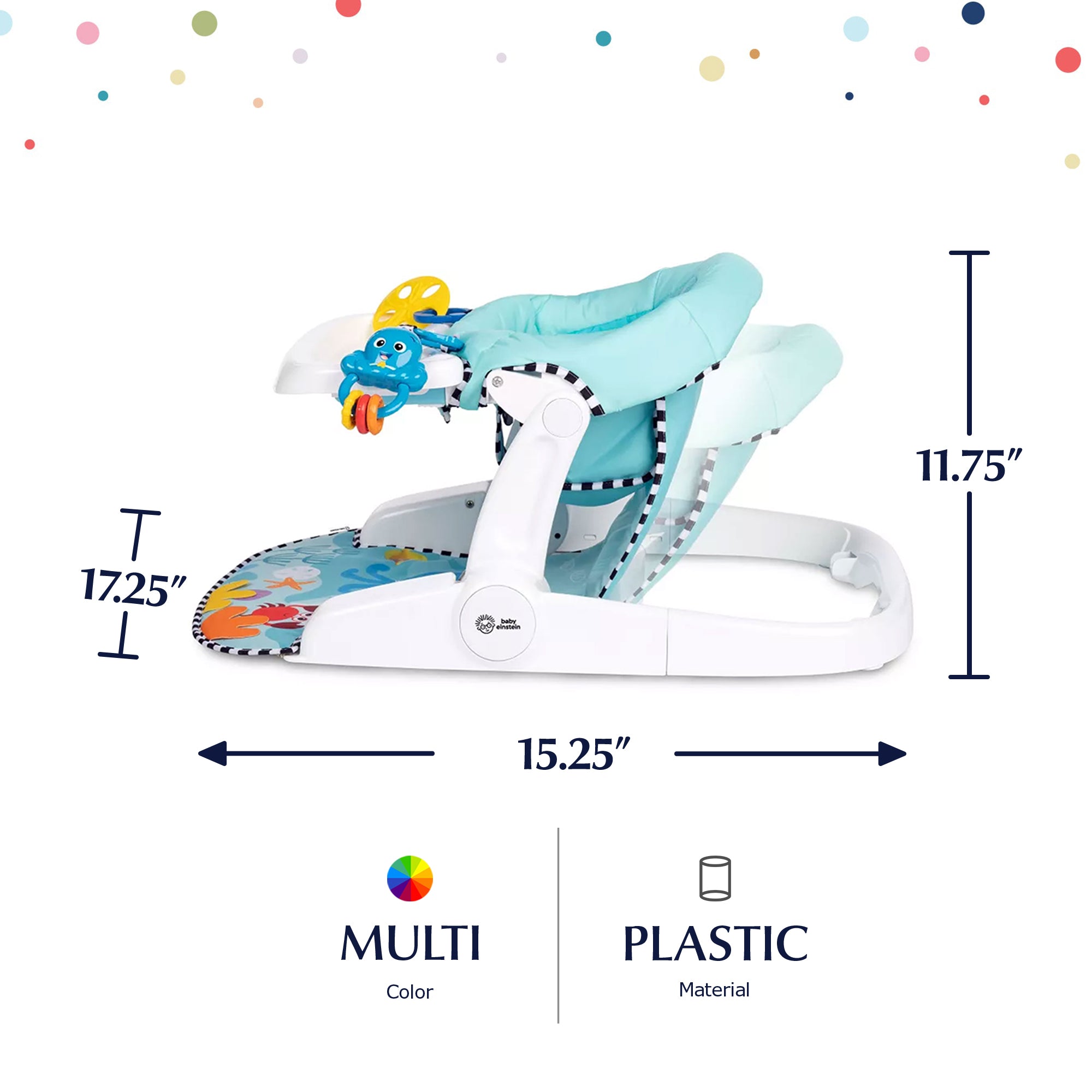 Baby Einstein Unisex Sea of Support 2 In 1 Sit Up Floor Seat with Soft Seat Pad - VMInnovations