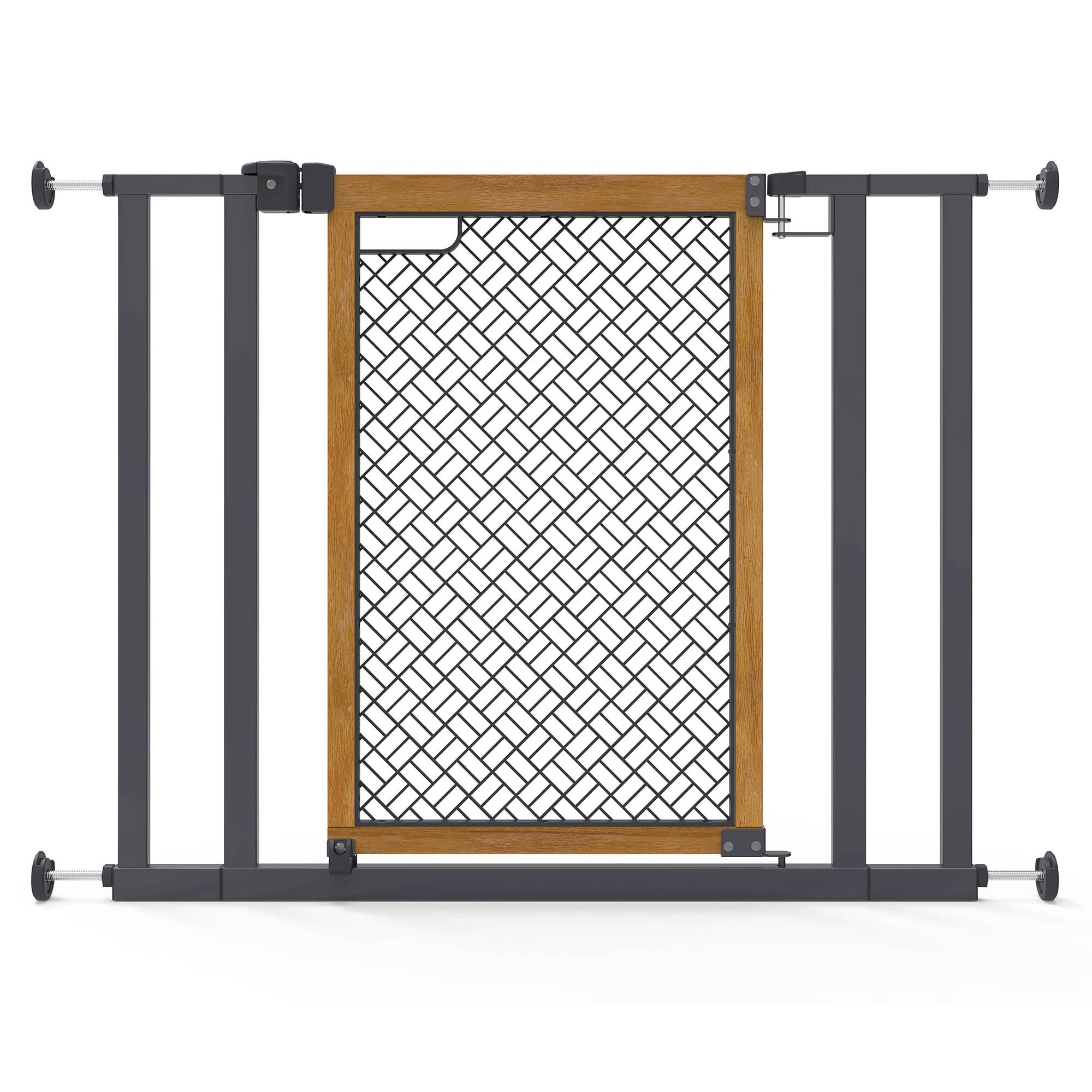 Summer Infant 26 Inch Extra Tall Doorway 36S Series Pet and Baby Gate, Oak Wood - VMInnovations