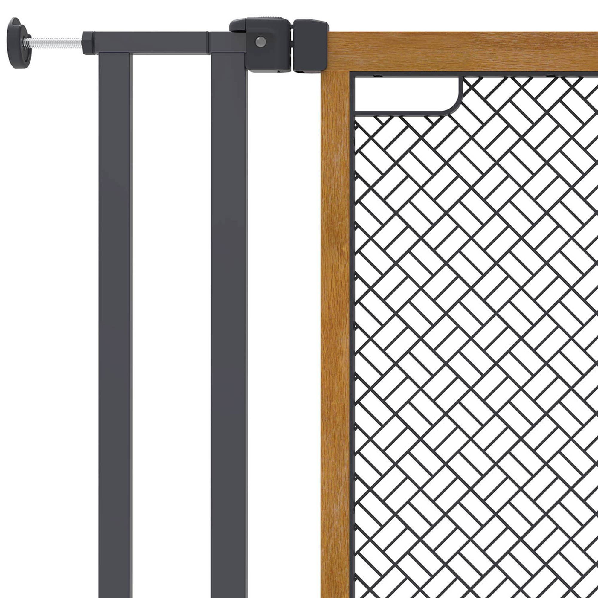 Summer Infant 26 Inch Extra Tall Doorway 36S Series Pet and Baby Gate, Oak Wood - VMInnovations