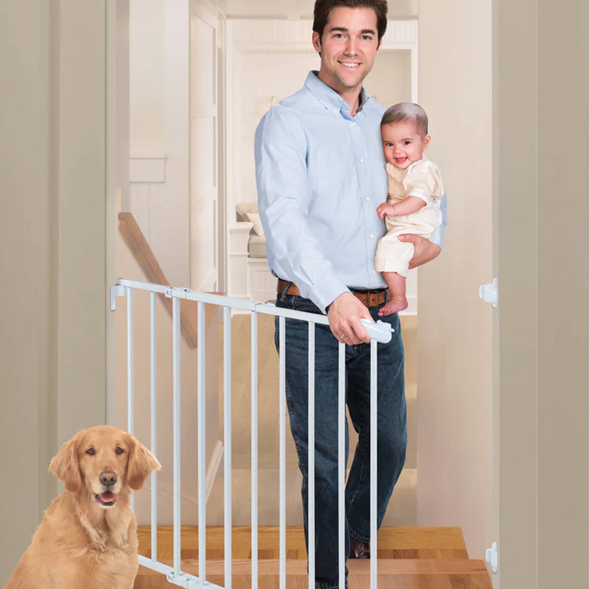 Ingenuity 30" Summer Infant Top of Stairs Simple to Secure Baby Gate, White - VMInnovations