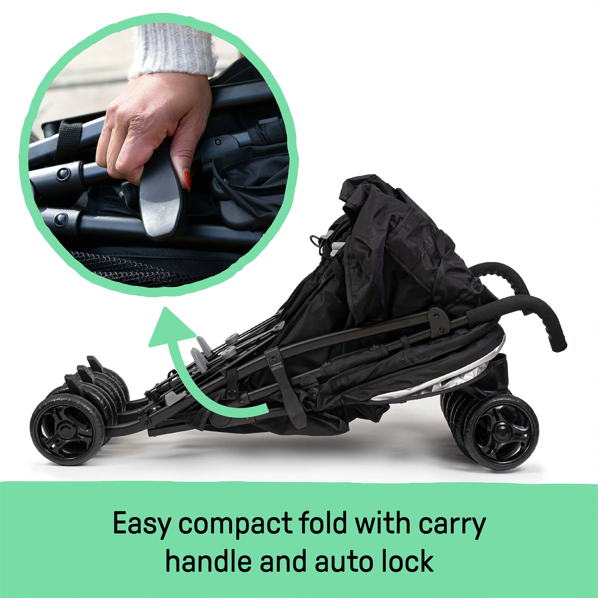 Summer Infant 3Dlite Side by Side Double Stroller for Infants & Toddlers, Black - VMInnovations