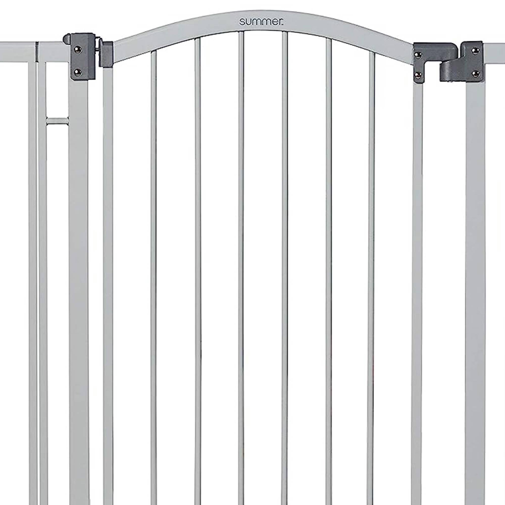 38 Inch Extra Tall and Wide Pet and Baby Mounted Safety Gate, Gray (Open Box) - VMInnovations