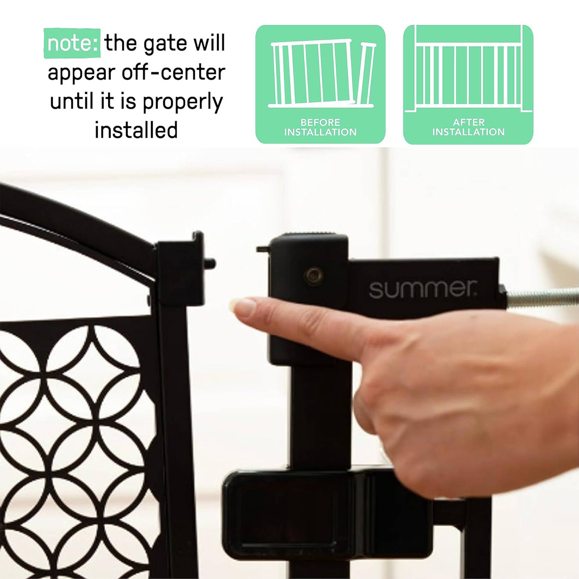 Summer Infant 30" Modern Home Walk Thru Auto Close Pet and Baby Gate, Gray(Used) - VMInnovations
