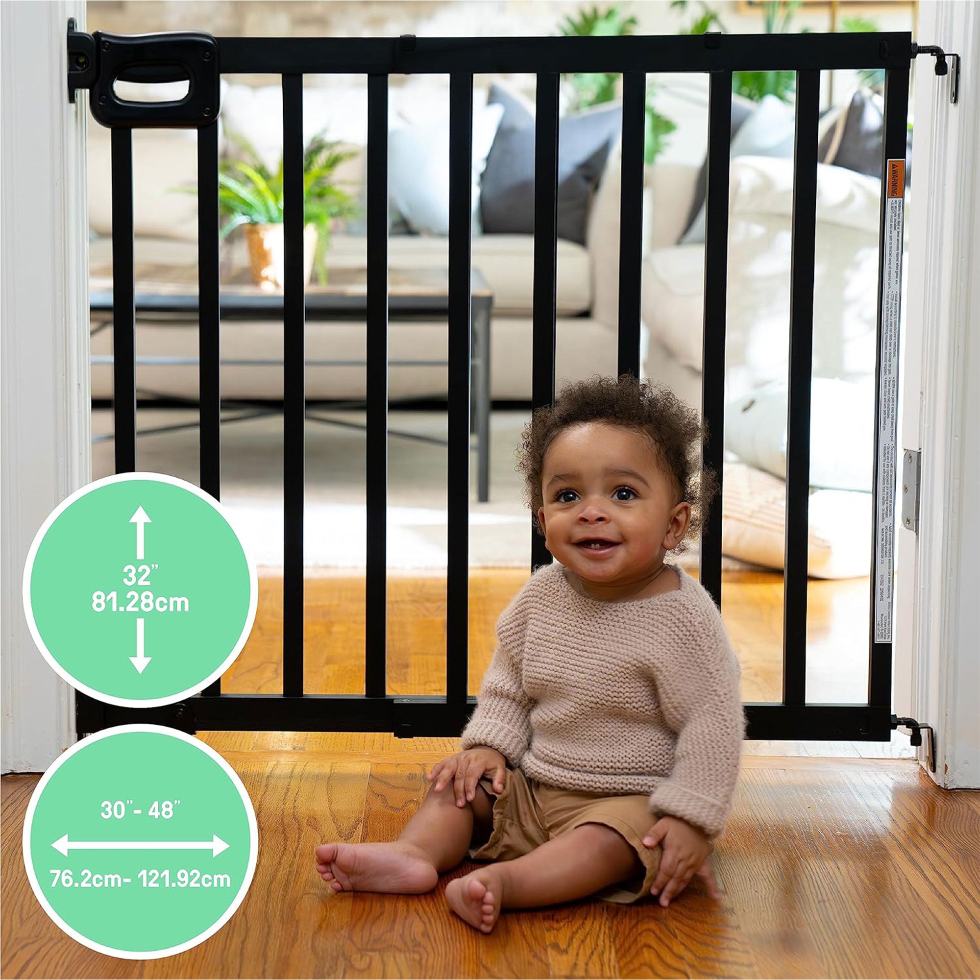 Ingenuity 32 Inch Summer Infant Deluxe Stairway Safety Pet and Baby Gate, Black - VMInnovations