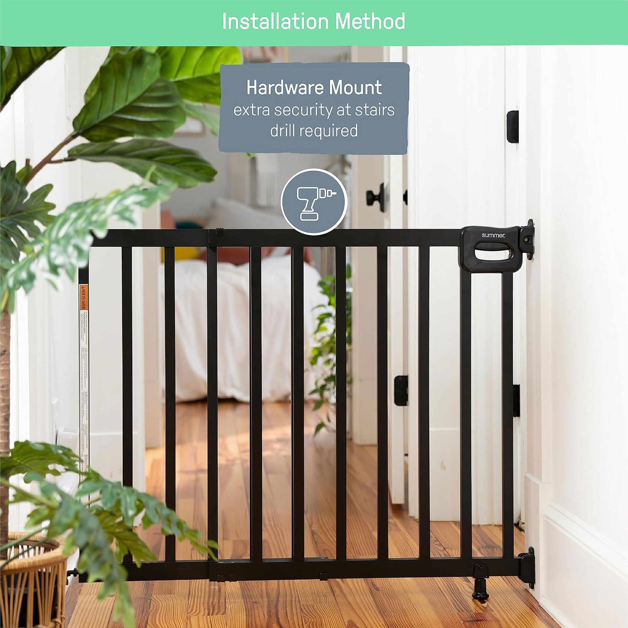 Ingenuity 32 Inch Summer Infant Deluxe Stairway Safety Pet and Baby Gate, Black - VMInnovations