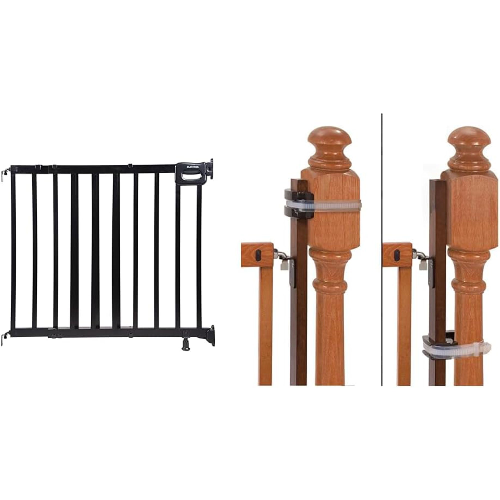 Ingenuity 32 Inch Summer Infant Deluxe Stairway Safety Pet and Baby Gate, Black - VMInnovations