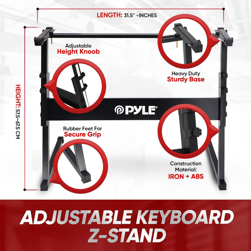 Pyle 61 Keys 2 in 1 Electronic Piano Keyboard w/ Stool, Sustain Pedal & Headset