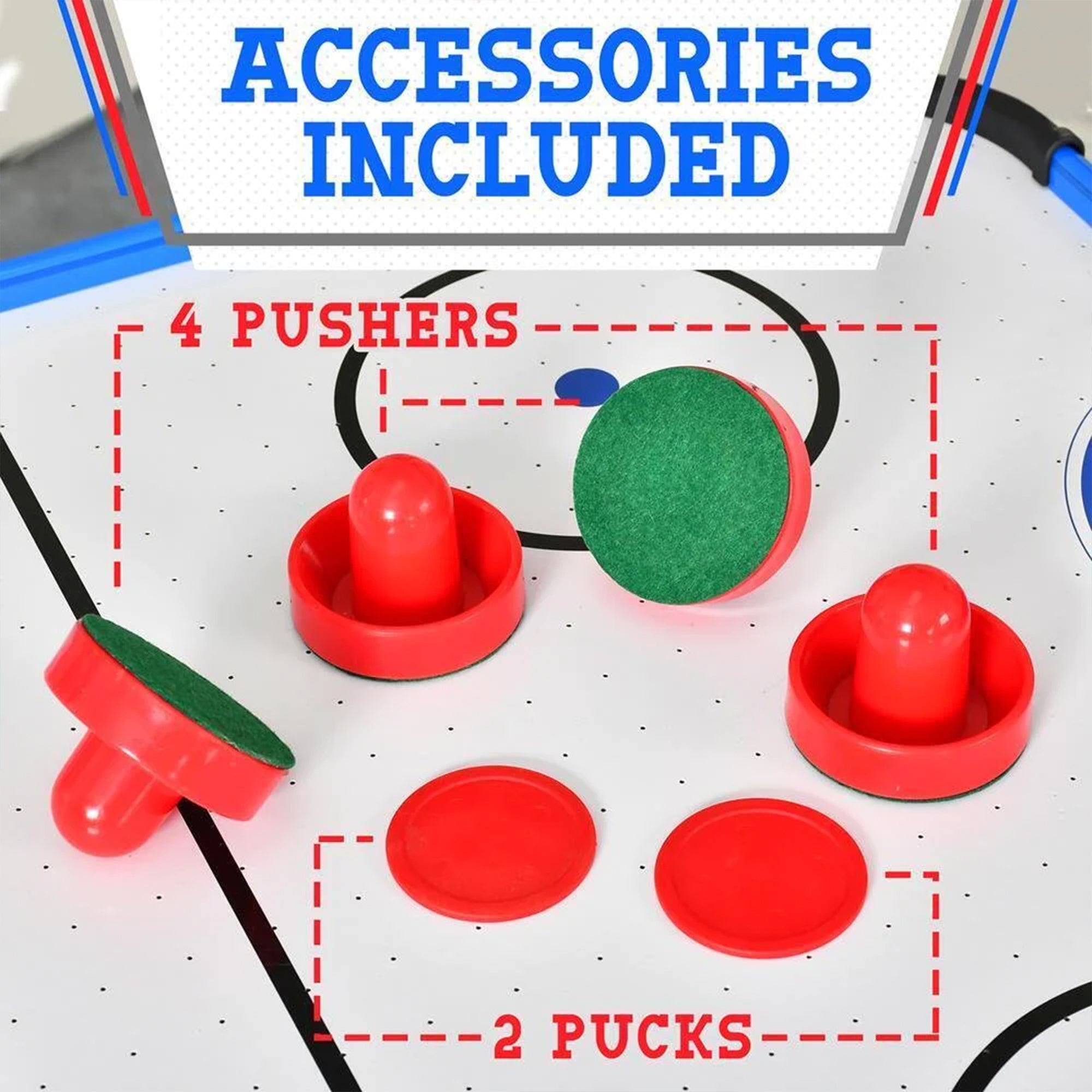 SereneLife 12 Volt Motor 58 Inch Air Hockey Game Table w/Digital LED Scoreboard