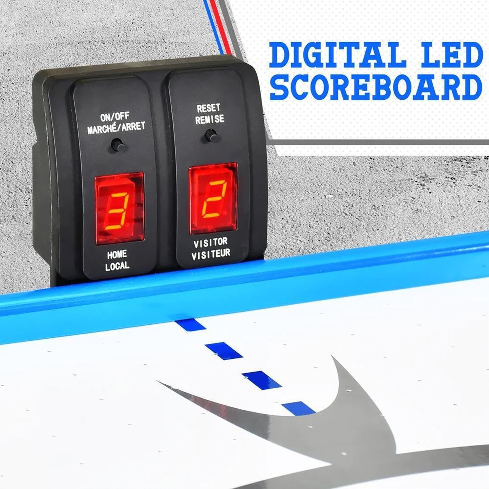 SereneLife 12 Volt Motor 58 Inch Air Hockey Game Table w/Digital LED Scoreboard
