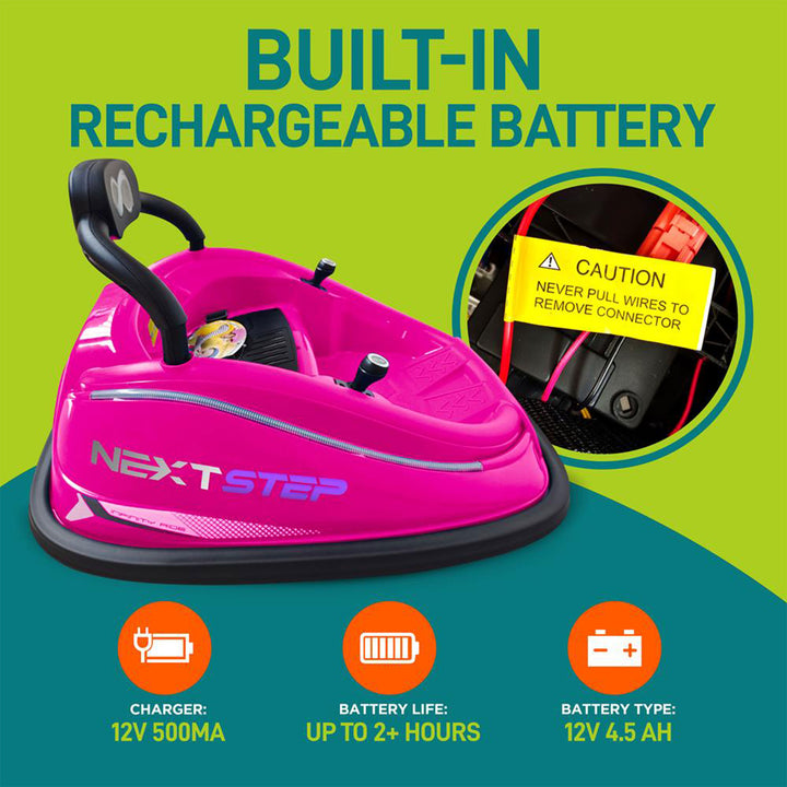 Serenelife 360 Degree Spinning Bumper Car w/Adjustable Belt & Controls, Pink - VMInnovations