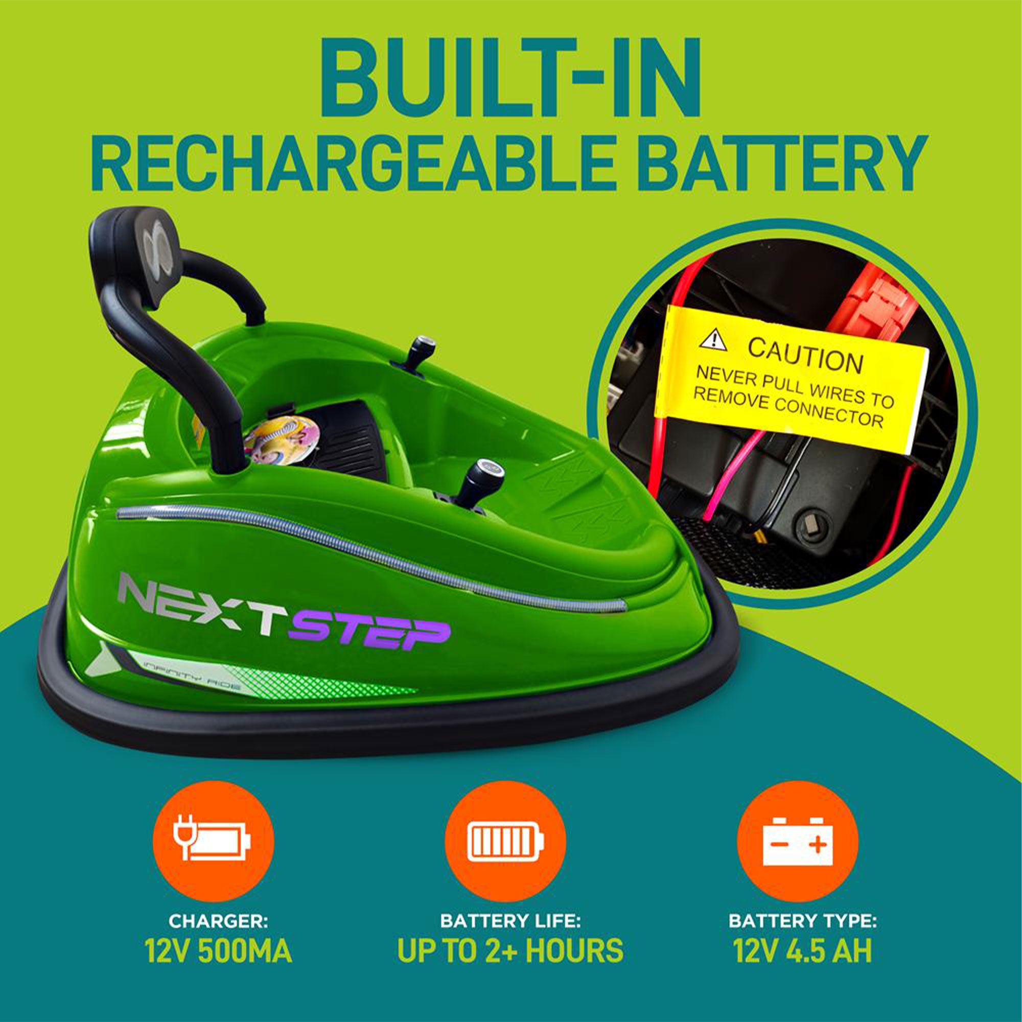 Serenelife 360 Degree Spinning Bumper Car w/Adjustable Belt & Controls, Green - VMInnovations