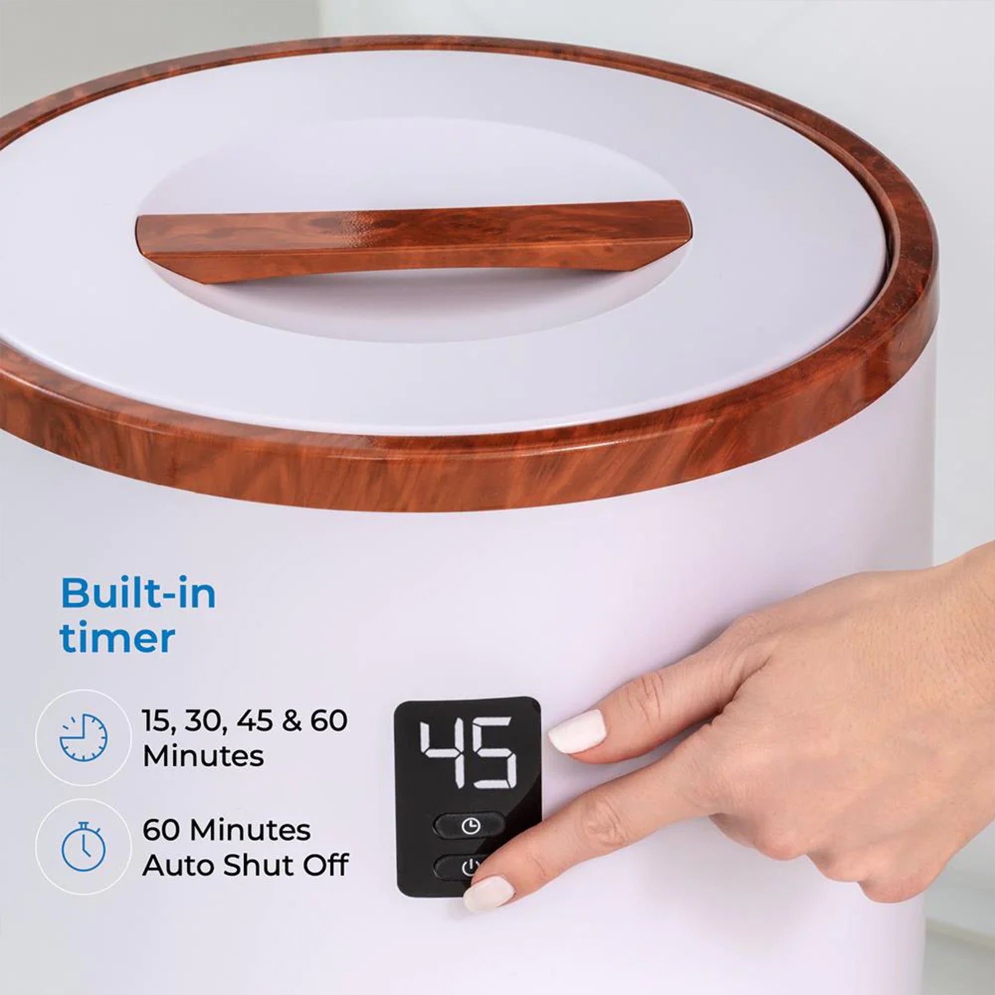 Serenelife Single Touch Towel Warmer w/Fragrant Disc Holder & LED Ring, Cherry - VMInnovations