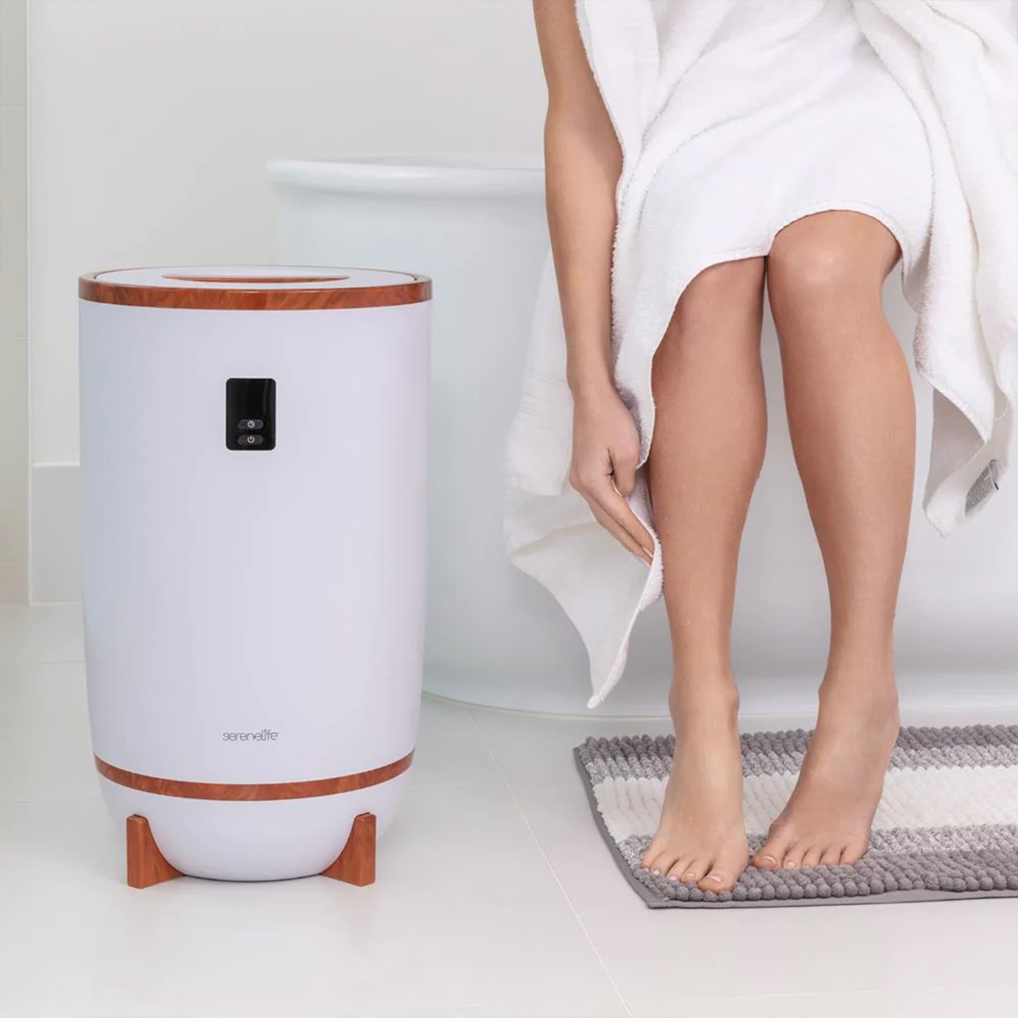 Serenelife Single Touch Towel Warmer w/Fragrant Disc Holder & LED Ring, Cherry - VMInnovations