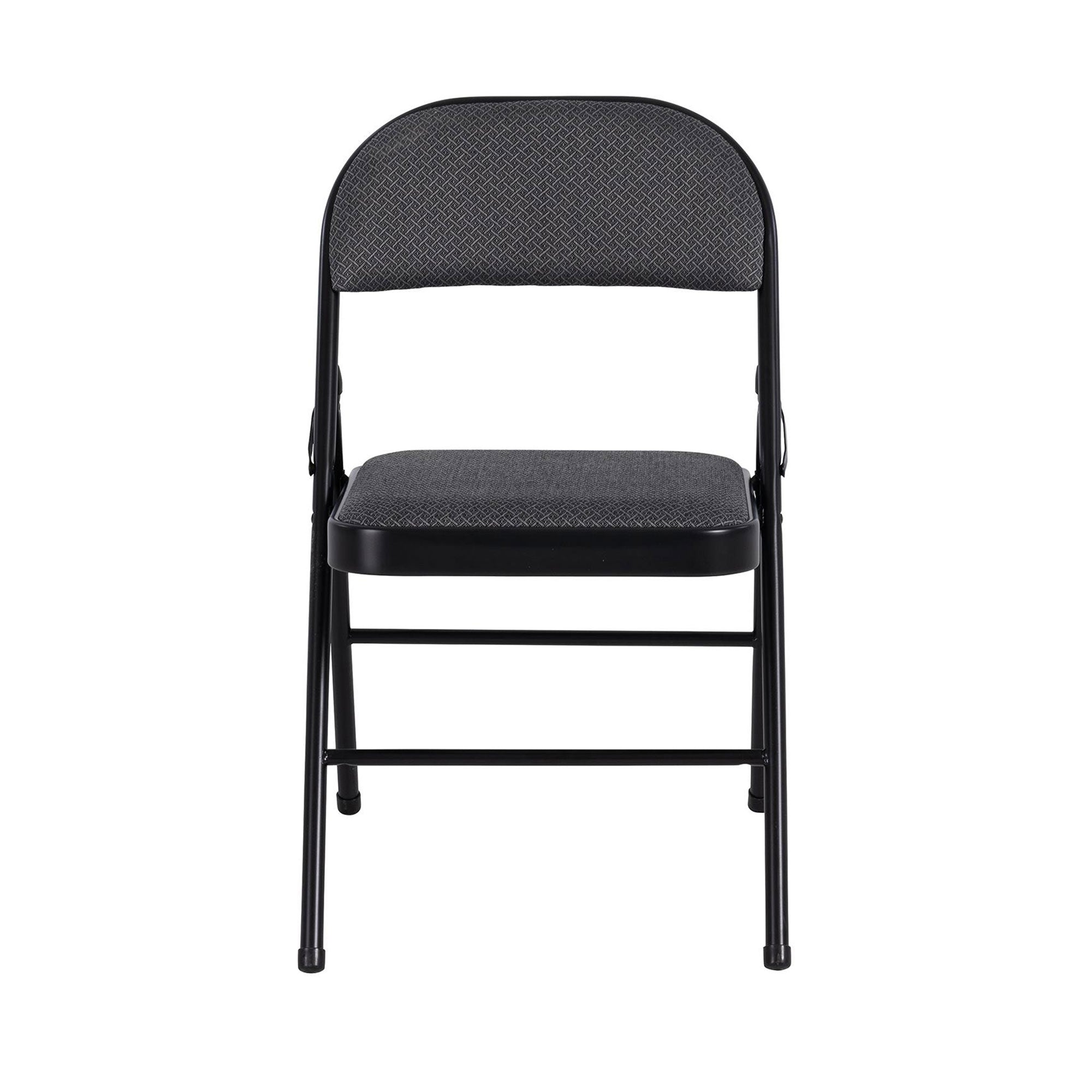 Peakform Folding Vinyl Padded Chair with Comfortable Seat Cushion, 4 Pack, Black