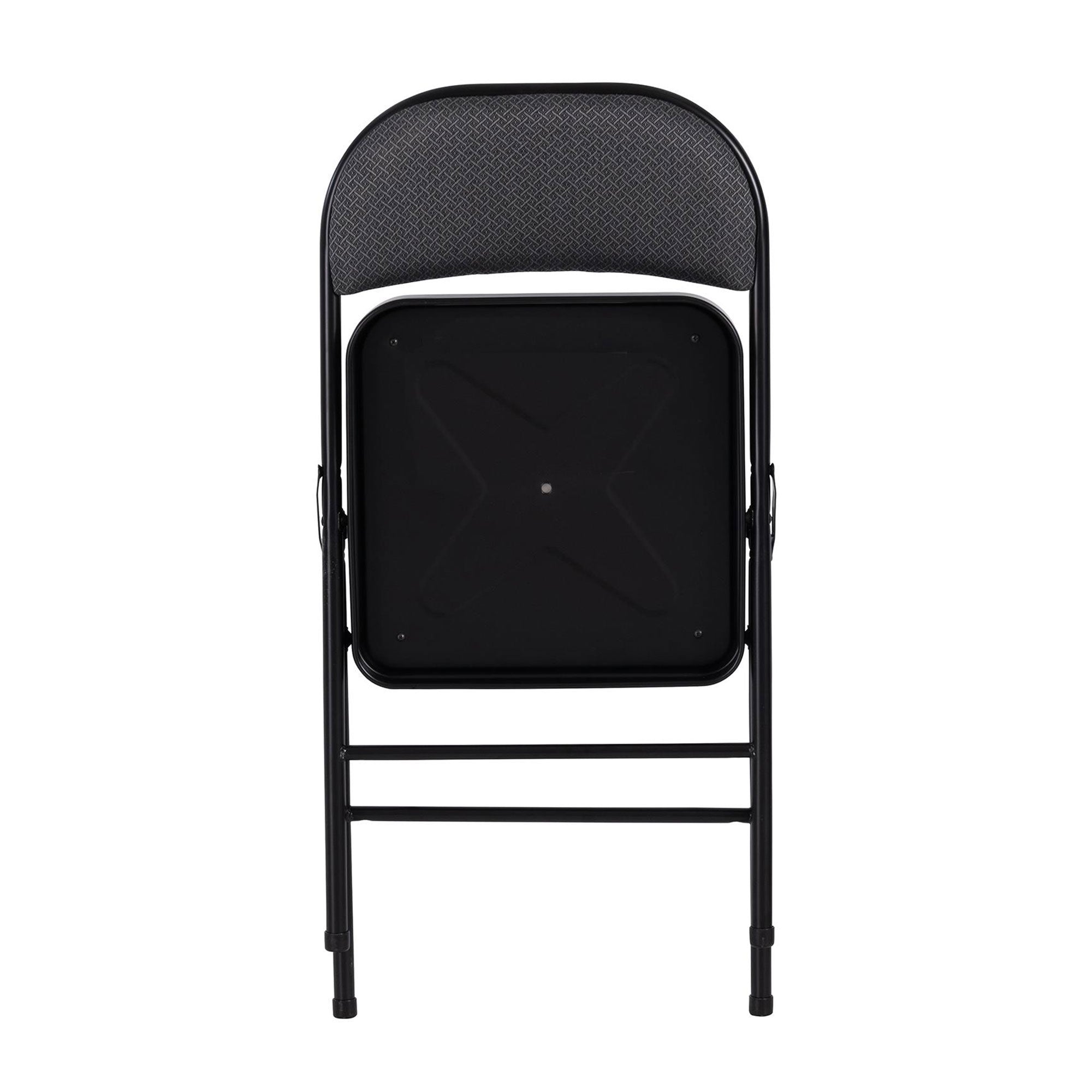 Peakform Folding Vinyl Padded Chair with Comfortable Seat Cushion, 4 Pack, Black