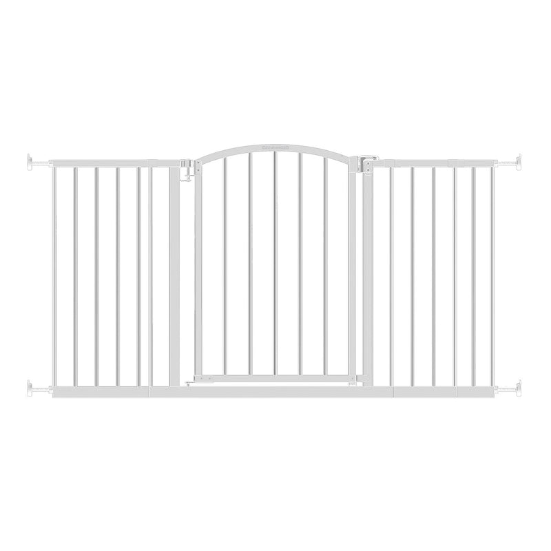 Ingenuity Deluxe Metal Extra Tall Walk Through Arch Dog Gate for Doorways, White