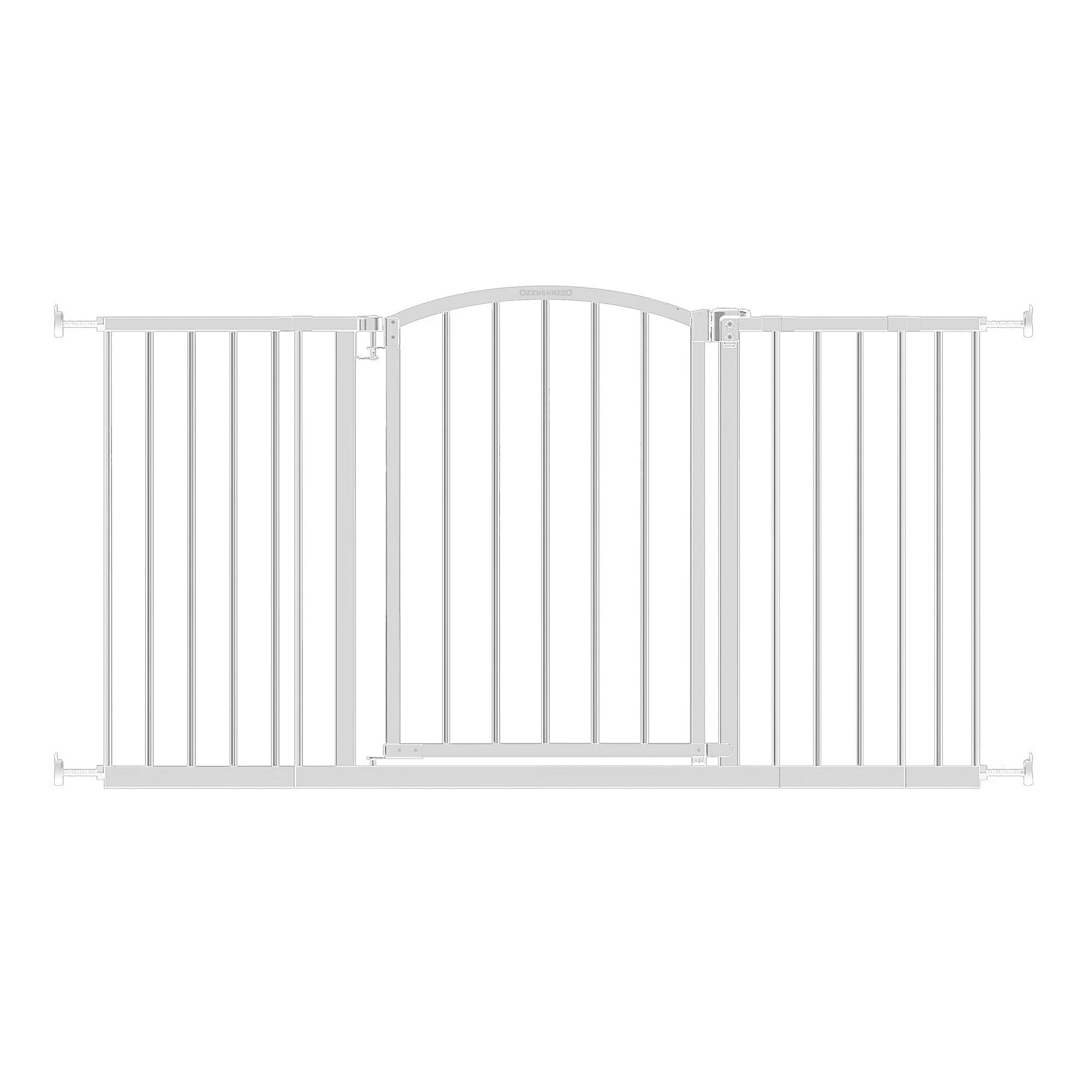 Ingenuity Deluxe Metal Extra Tall Walk Through Arch Dog Gate for Doorways, White - VMInnovations