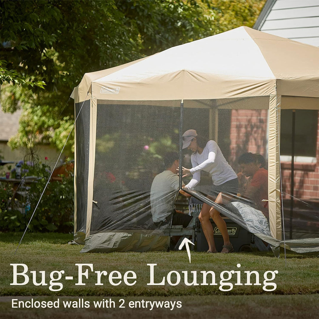 Coleman Back Home 15 x 13 Ft Screen House Instant Setup Canopy Tent, Oak (Used) - VMInnovations