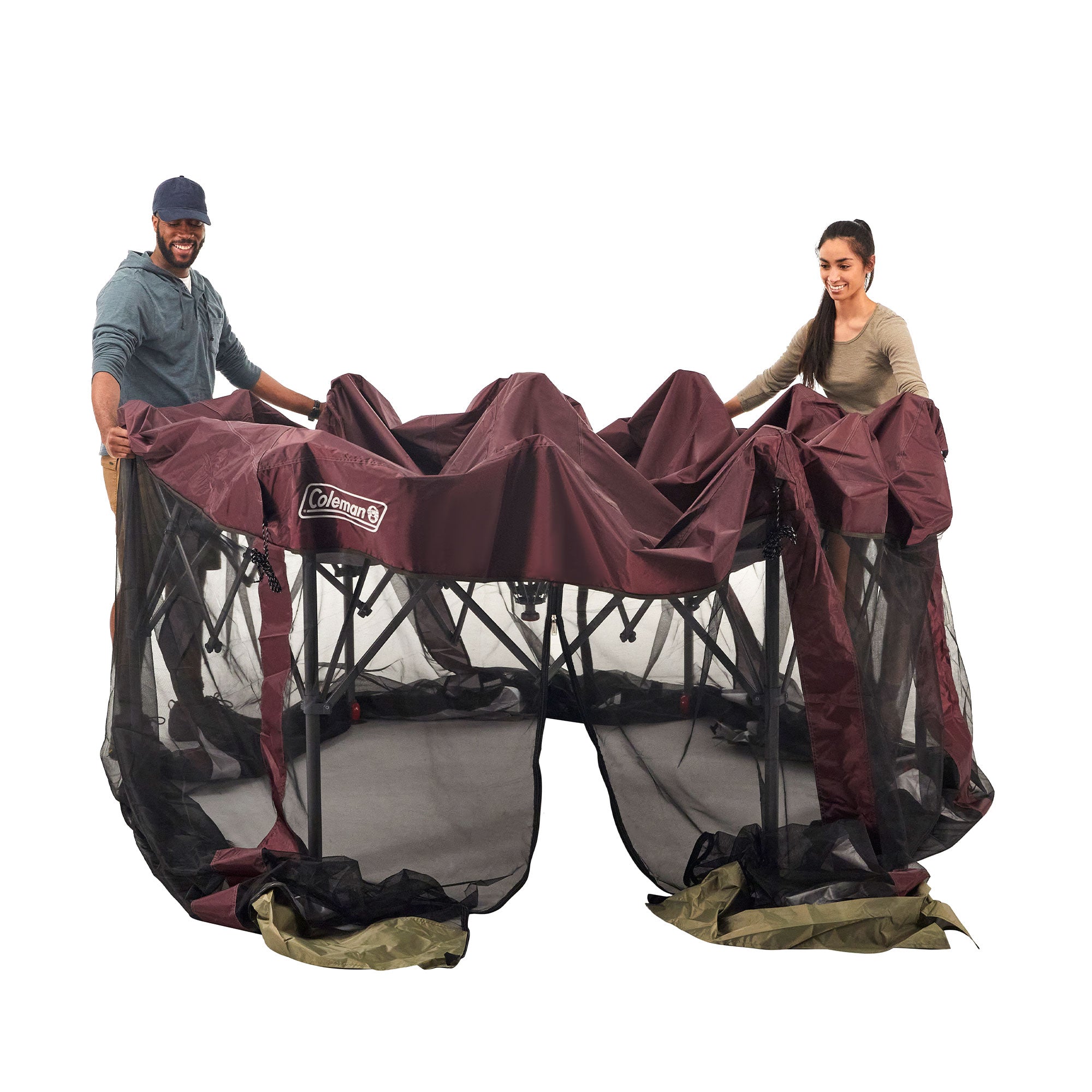 Coleman Back Home 10.5 x 9 Ft Screen House Instant Setup Canopy Tent, Blackberry