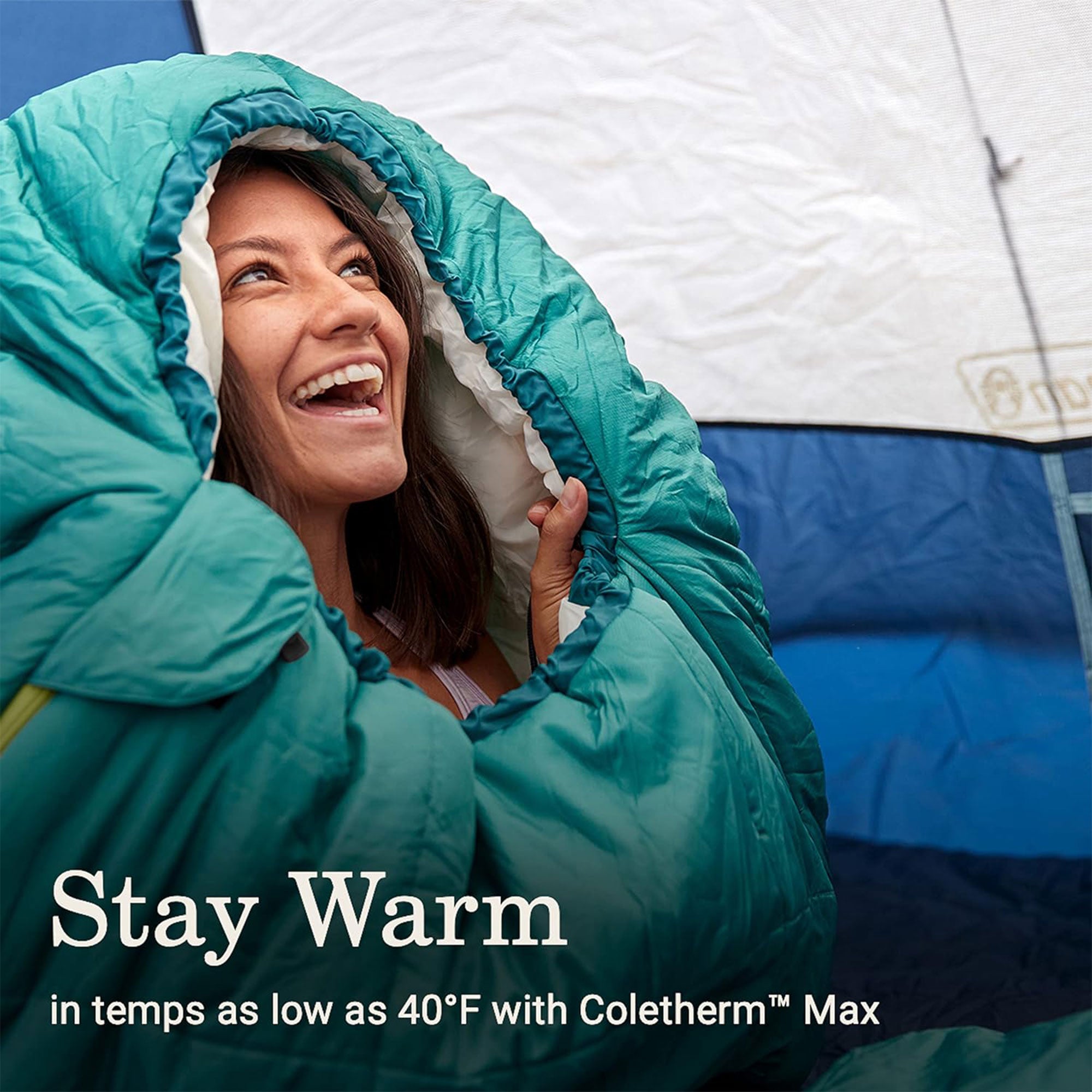 Coleman Big Bay Tall Mummy Foot Ventilation Compression Sleeping Bag, 40 Degree