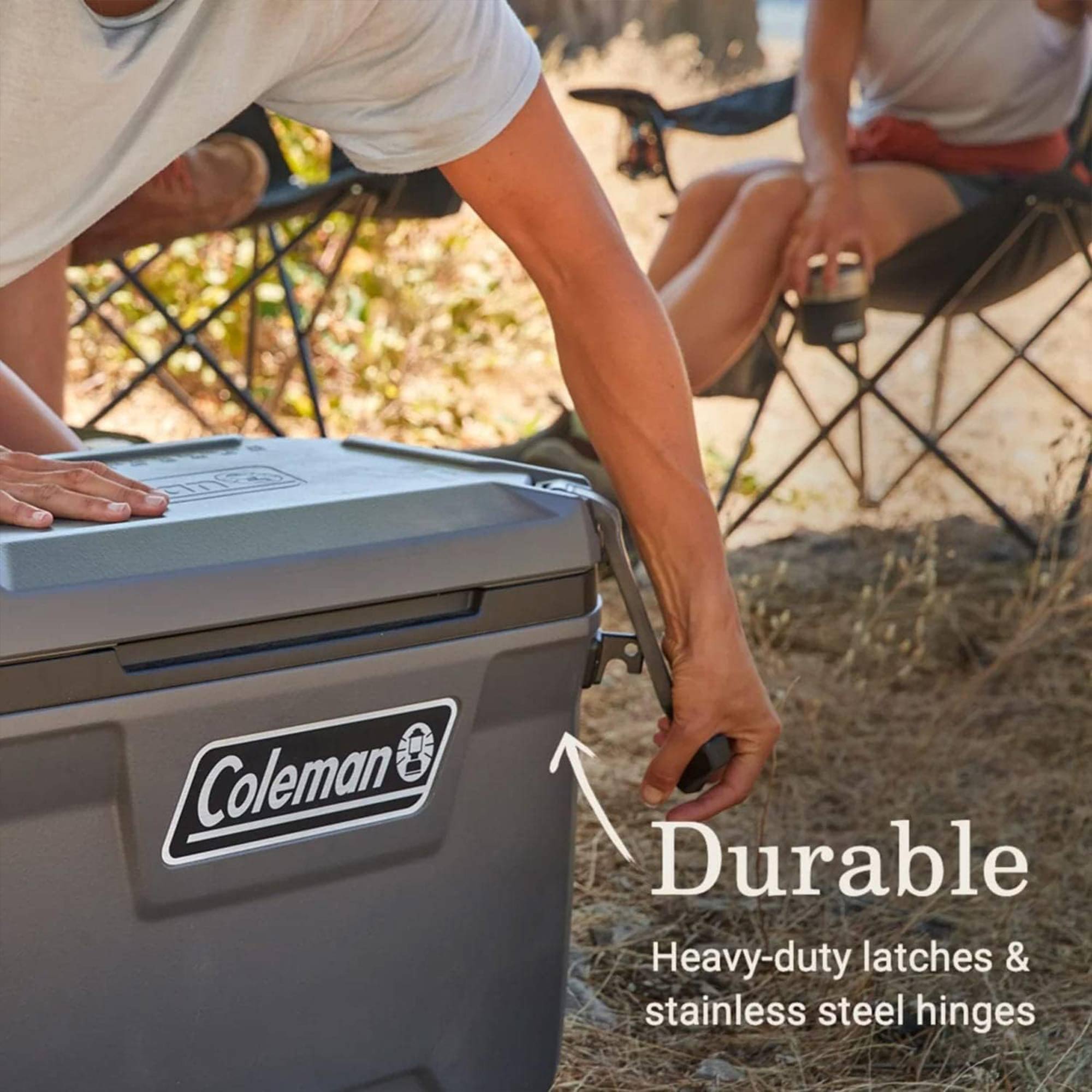 Coleman Convoy Series 55 Quart Cooler with Reflective Rope Handles, Dark Storm
