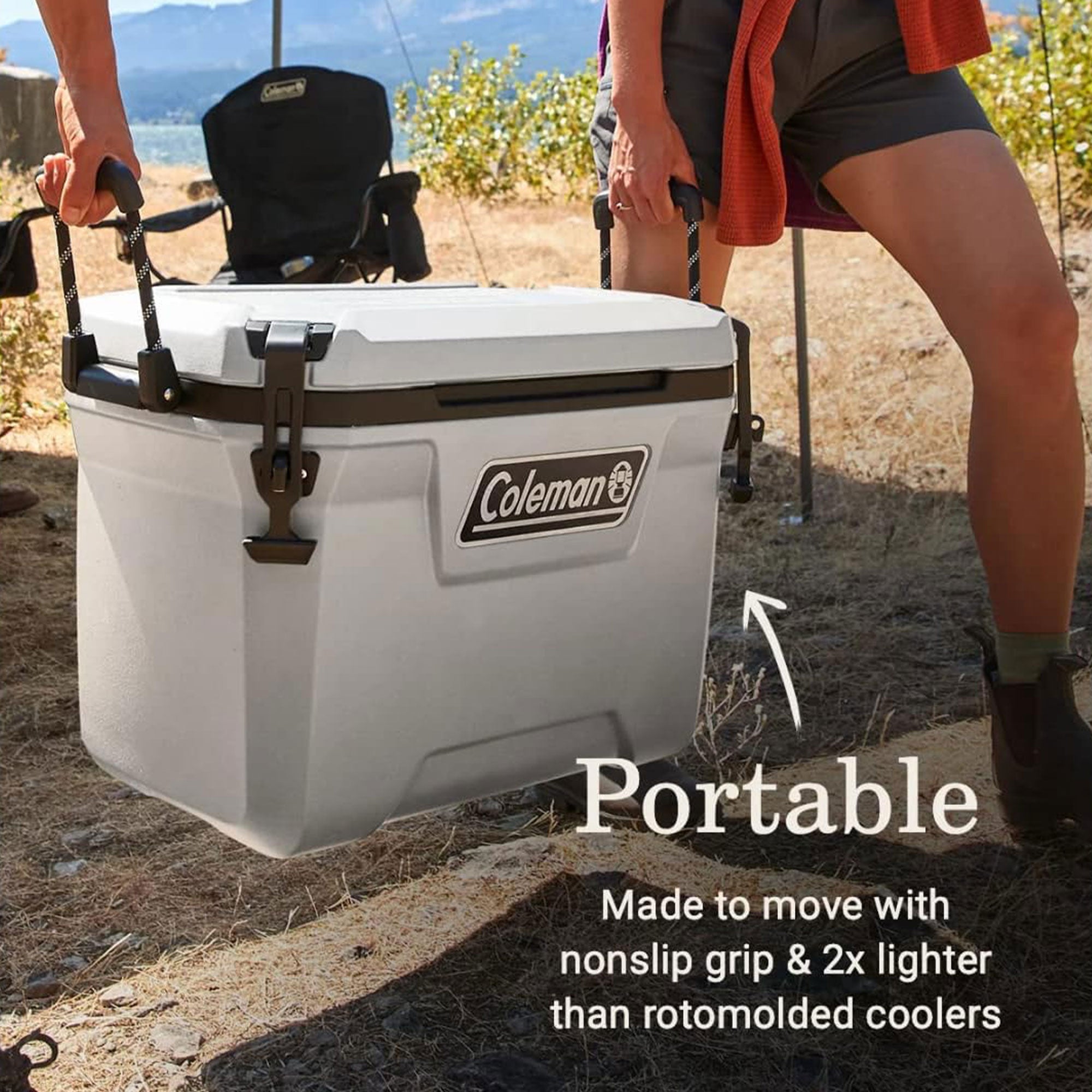 Coleman Convoy Series 55qt Cooler w/Reflective Rope Handles, White (Open Box) - VMInnovations