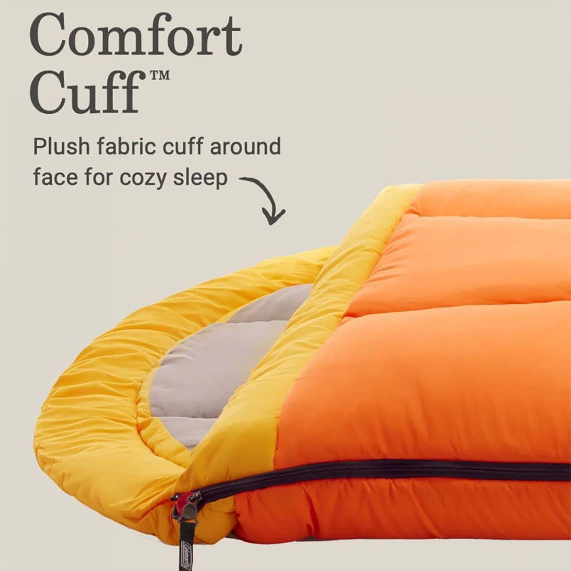 Coleman Arch Bay Cold Weather Sleeping Bag with ZipPlow & Thermolock, Daffodil