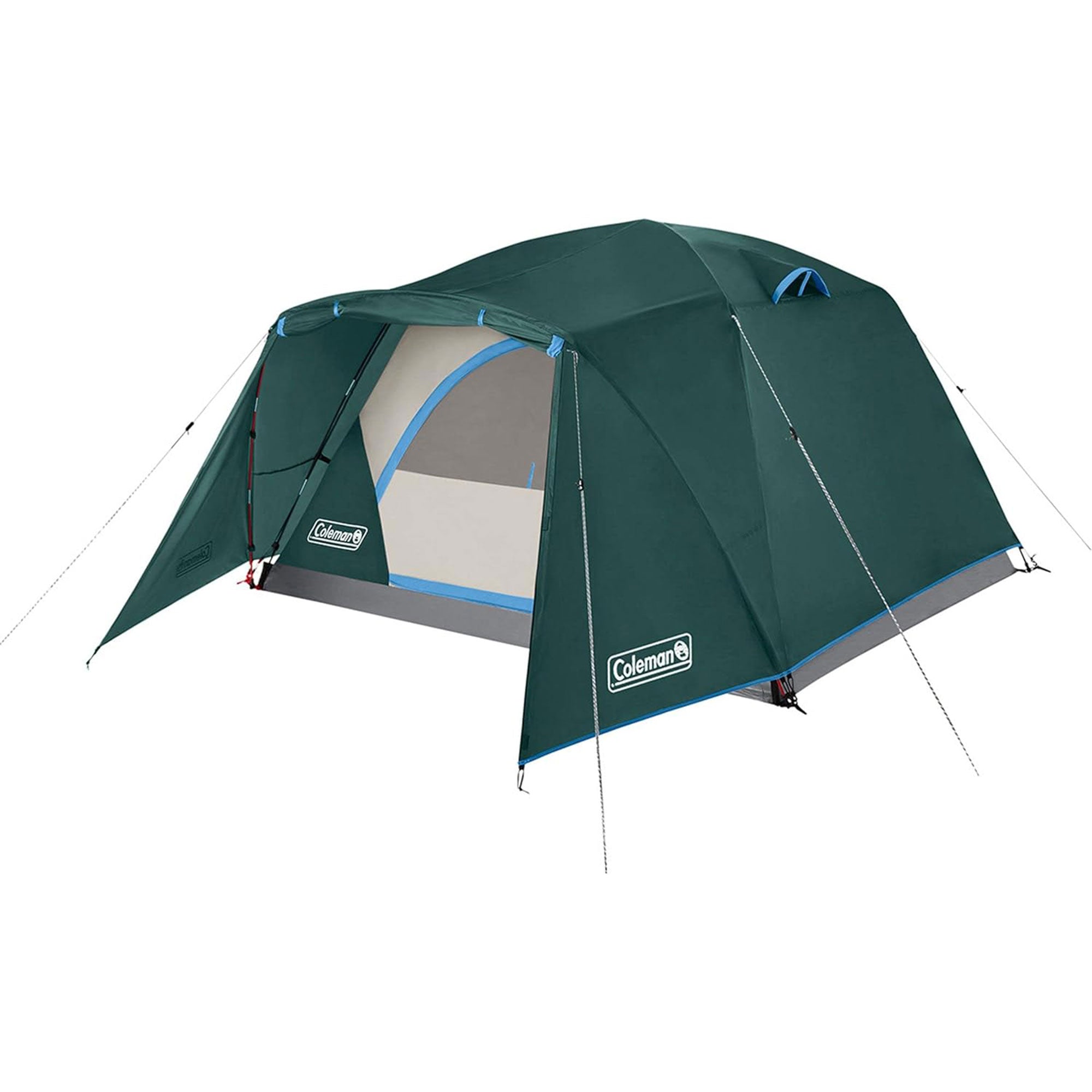 Coleman Skydome 4 Person Tent w/Full Fly Vestibule & Bag, Evergreen (Open Box) - VMInnovations