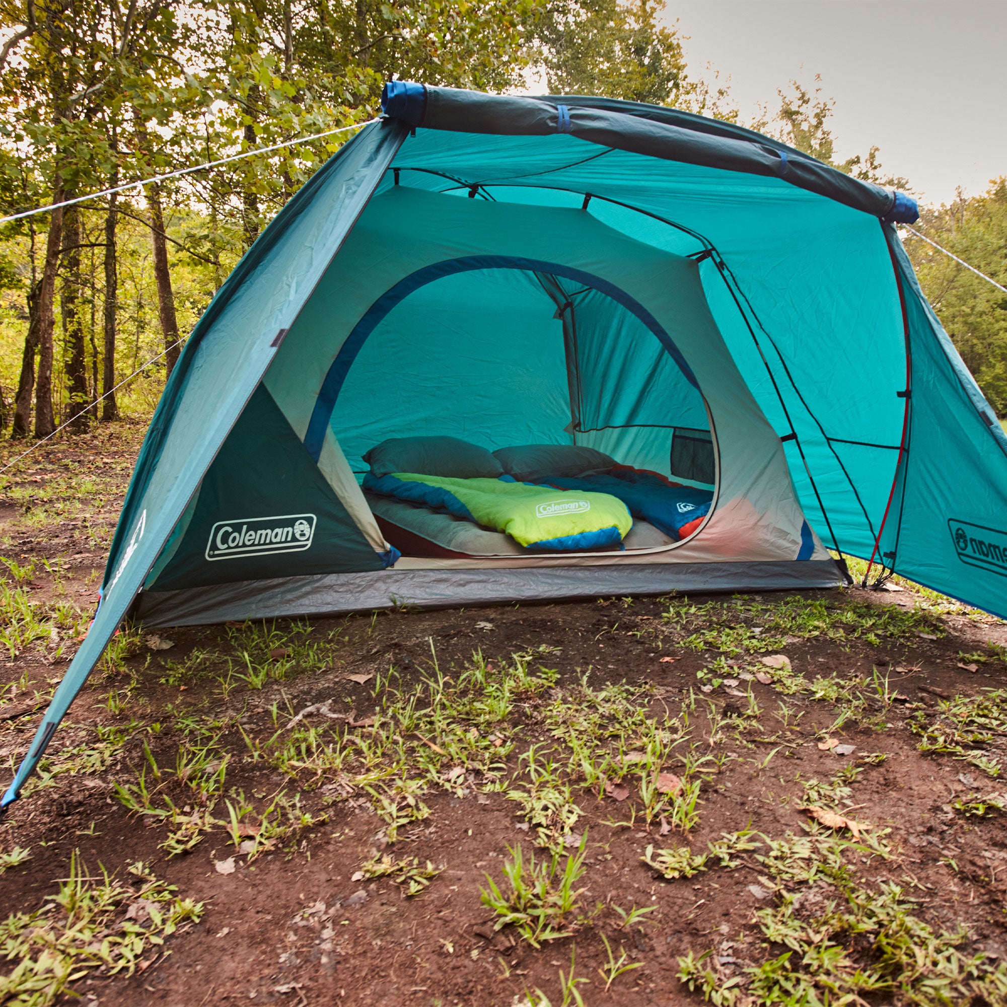 Coleman Skydome 4 Person Camping Tent w/Full Fly Vestibule & Bag,Evergreen(Used) - VMInnovations