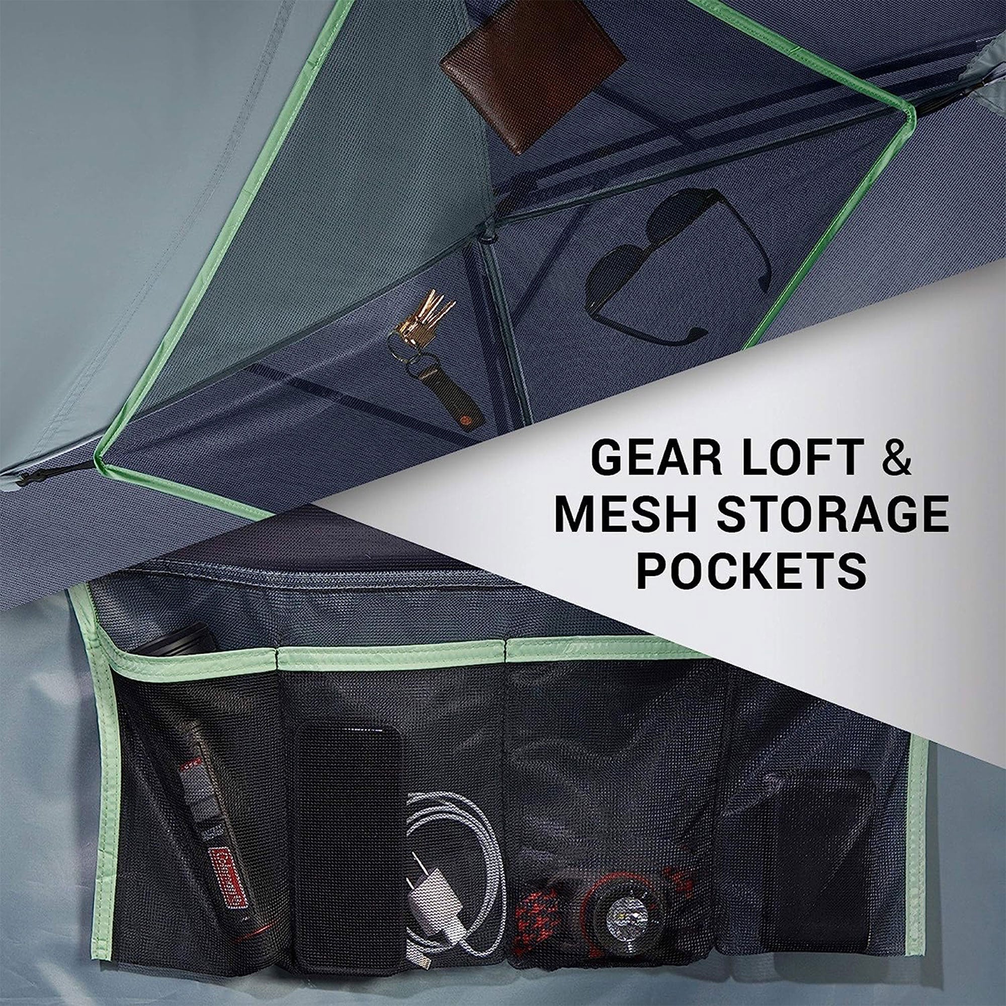 Coleman Skydome 4 Person Camping Tent with Mesh Pockets and Bag, Blue Nights
