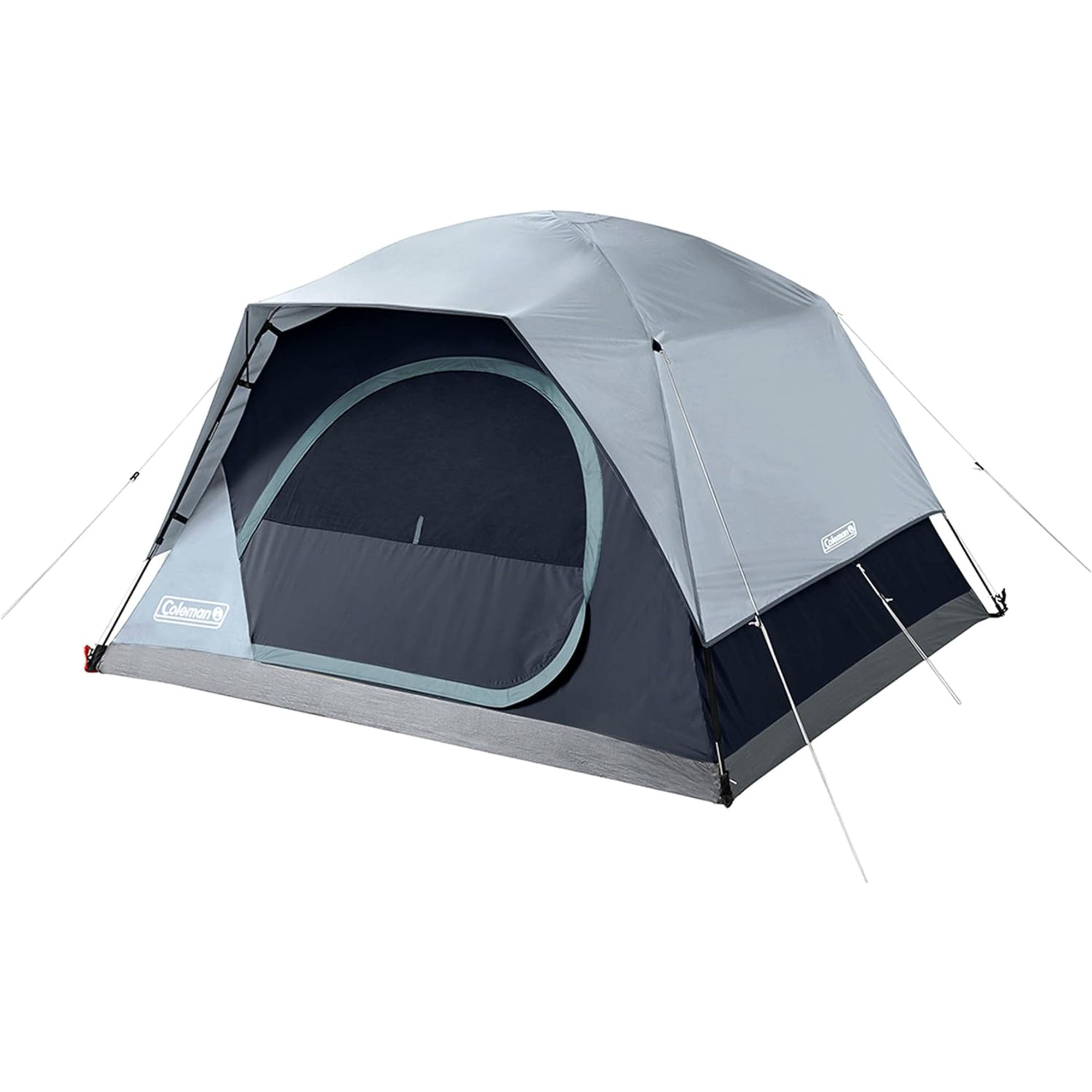 Coleman Skydome 4 Person Camping Tent with Mesh Pockets and Bag, Watersedge