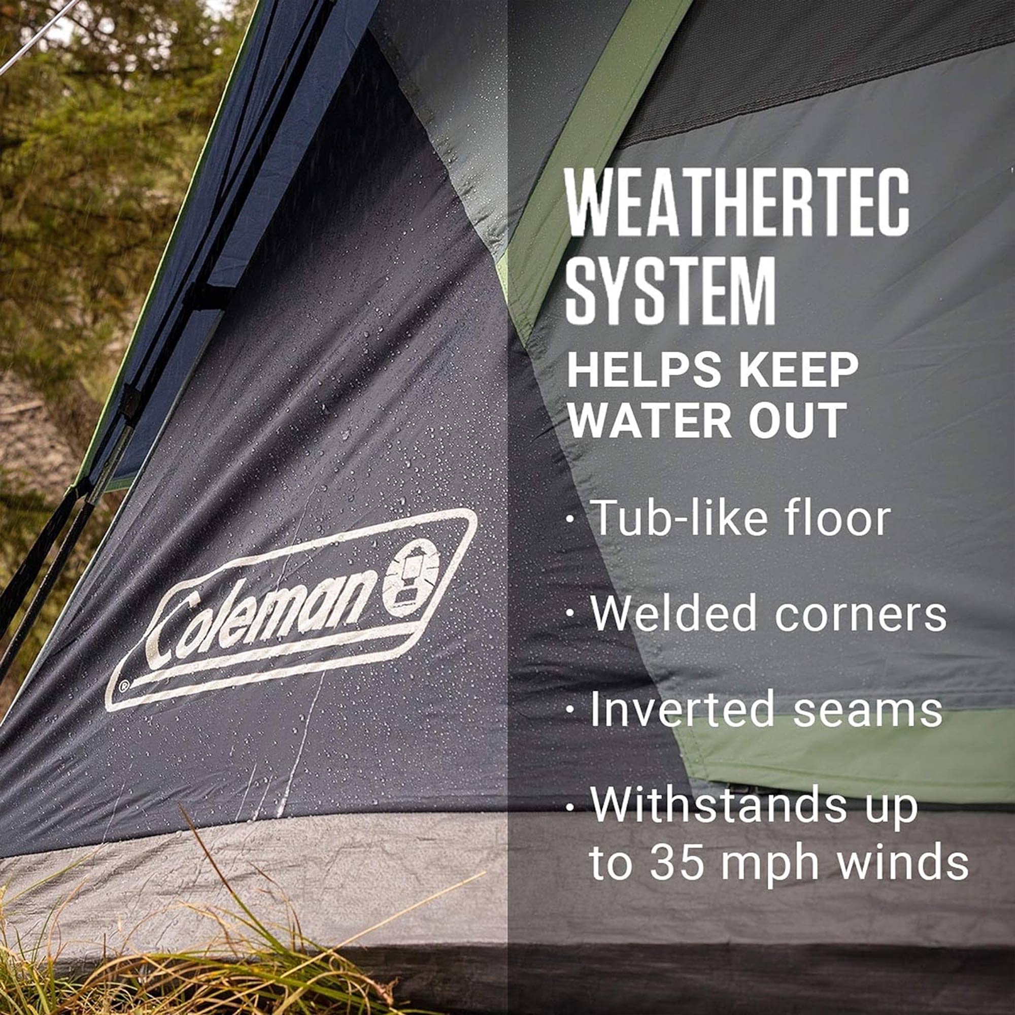 Coleman Skydome 4 Person Camping Tent with Dark Room Technology, Multicolor