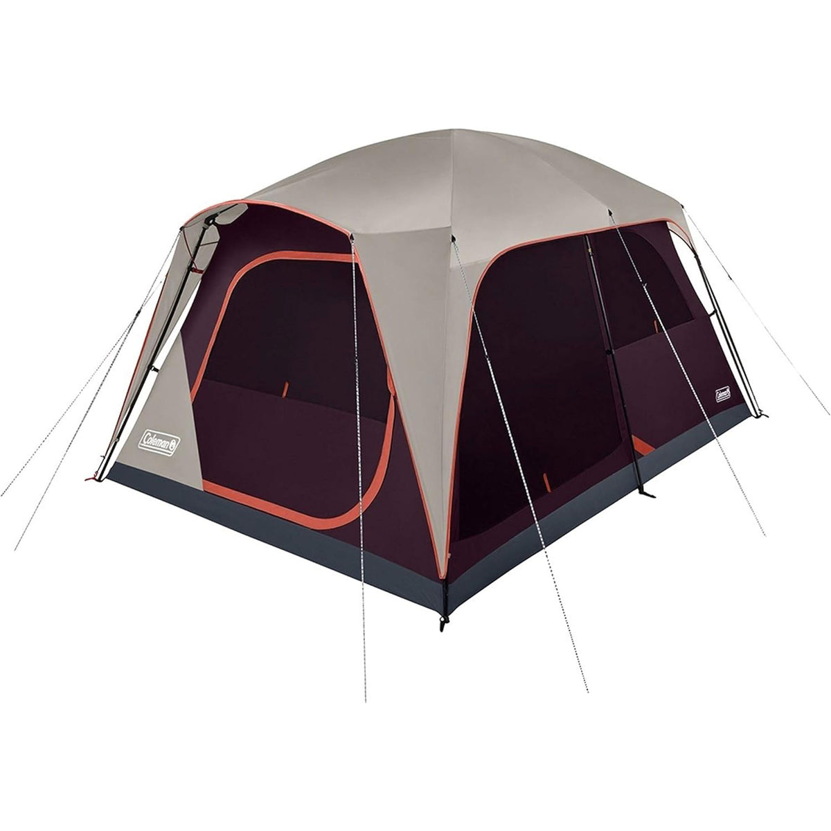 Coleman Skylodge 8 Person Camping Tent with Mesh Storage Pockets, Blackberry