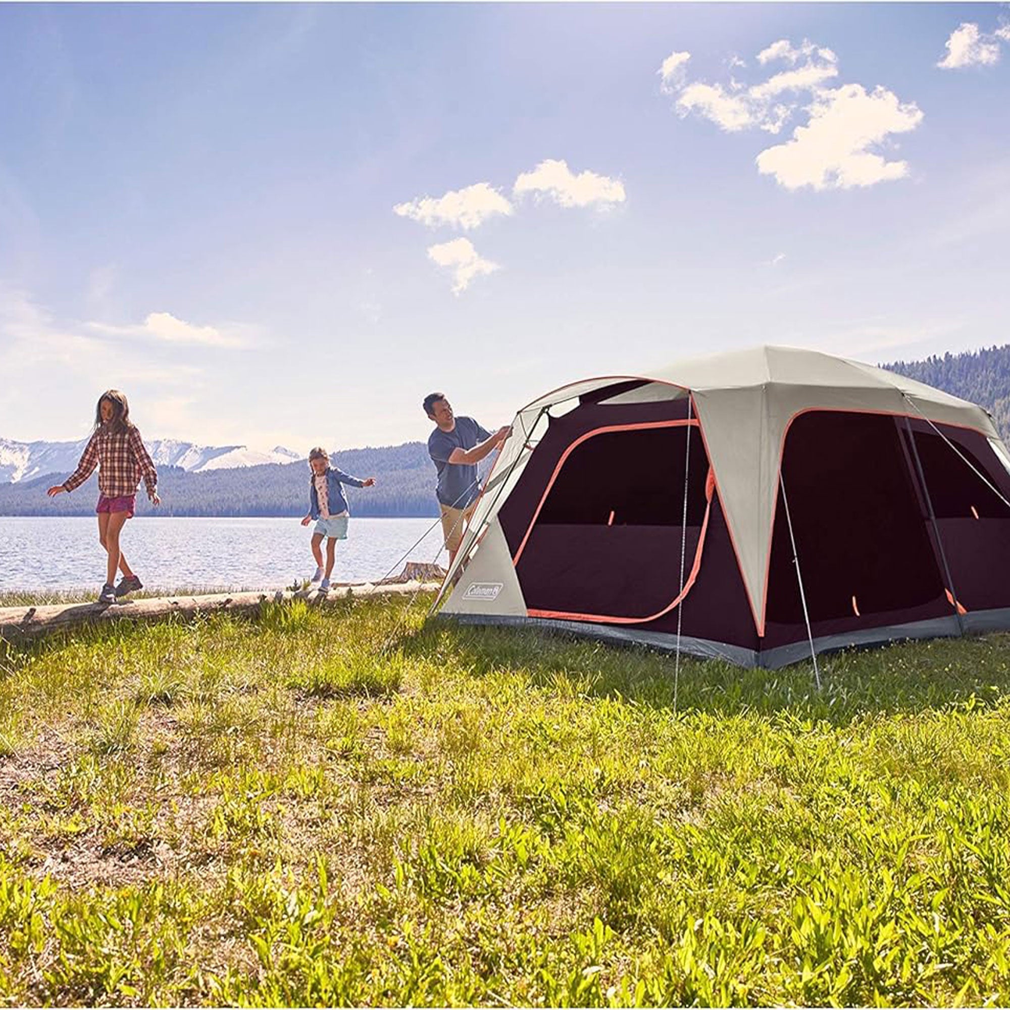 Coleman Skylodge 8 Person Camping Tent w/Mesh Storage Pockets, Blackberry (Used) - VMInnovations