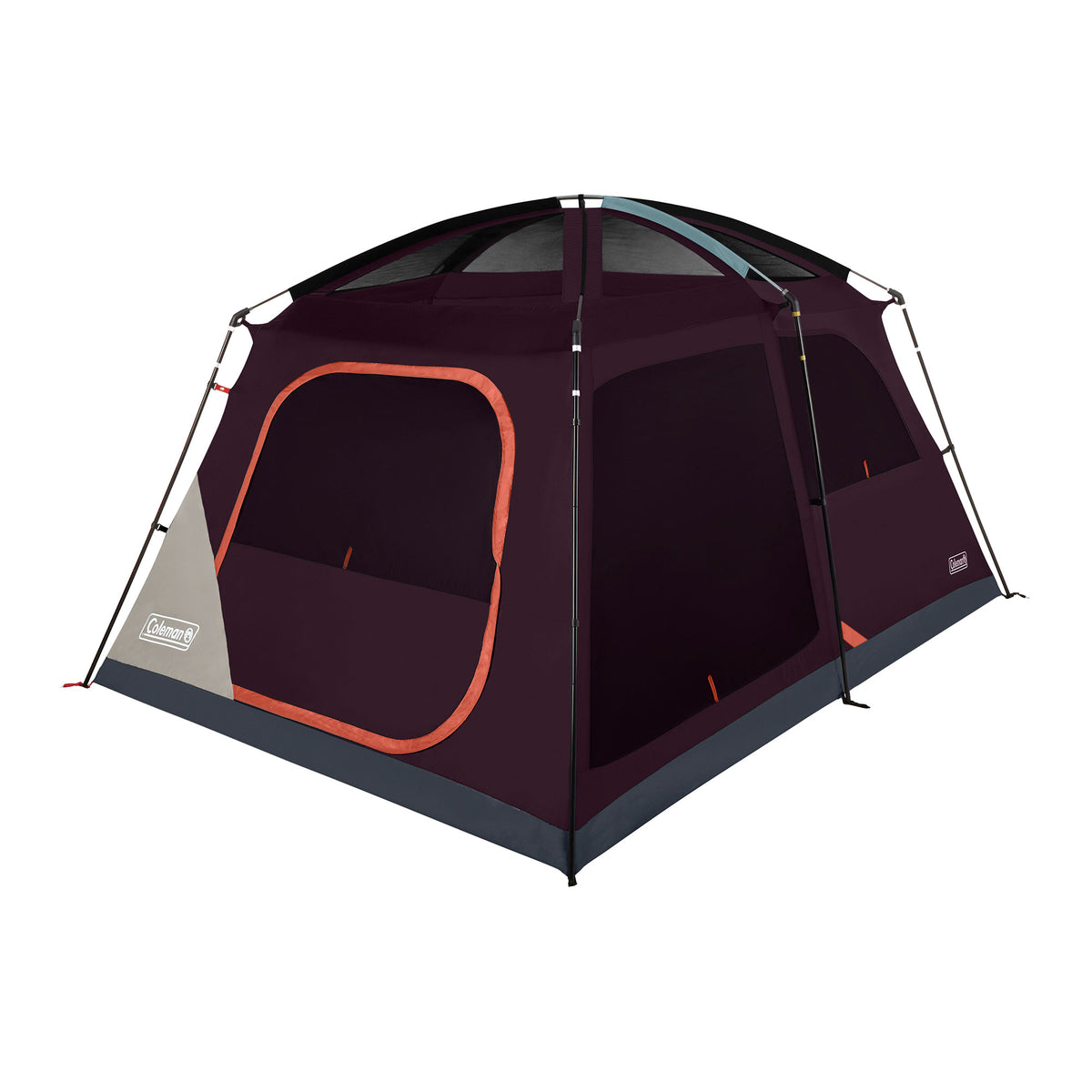 Coleman Skylodge 8 Person Camping Tent with Mesh Storage Pockets, Blackberry