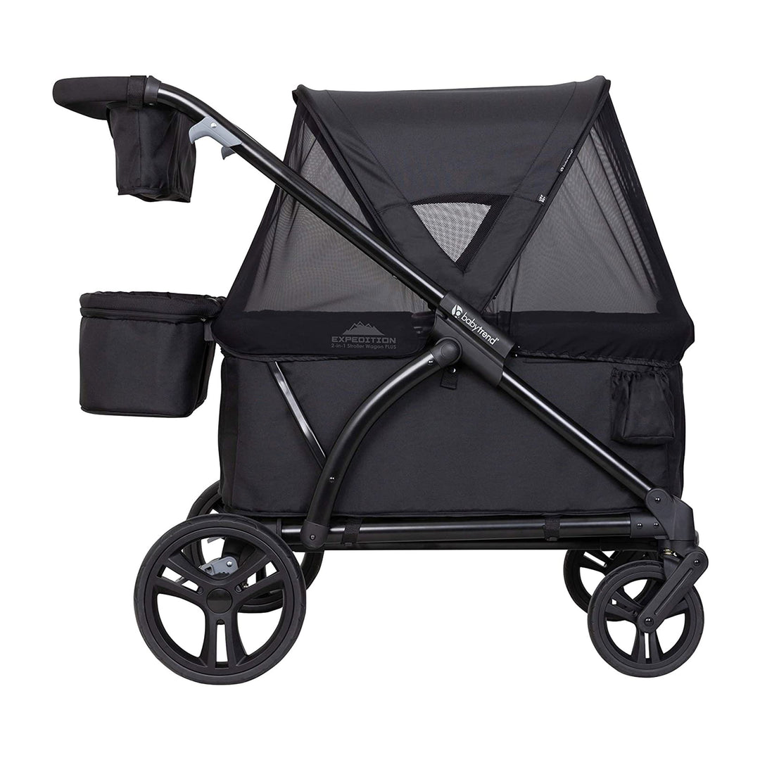 Baby Trend Expedition 2 in 1 Push or Pull Stroller Wagon Plus w/ Canopy, Black - VMInnovations